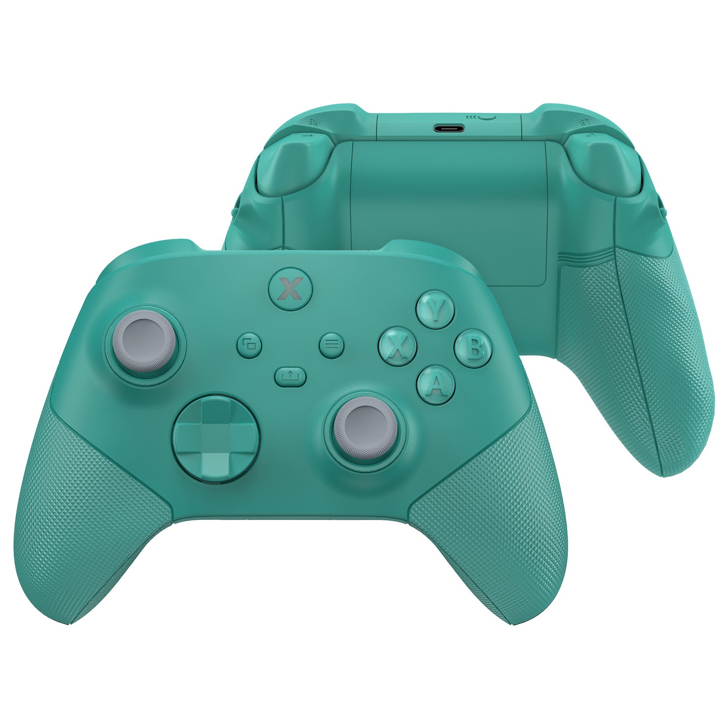 eXtremeRate Xbox Series X&Sコントローラー対応用ASRバージョン 高性能再設計 フルセットシェルボタン FLEXOR サイドレールグリップ トリガーストップキット【ティールグリーン】