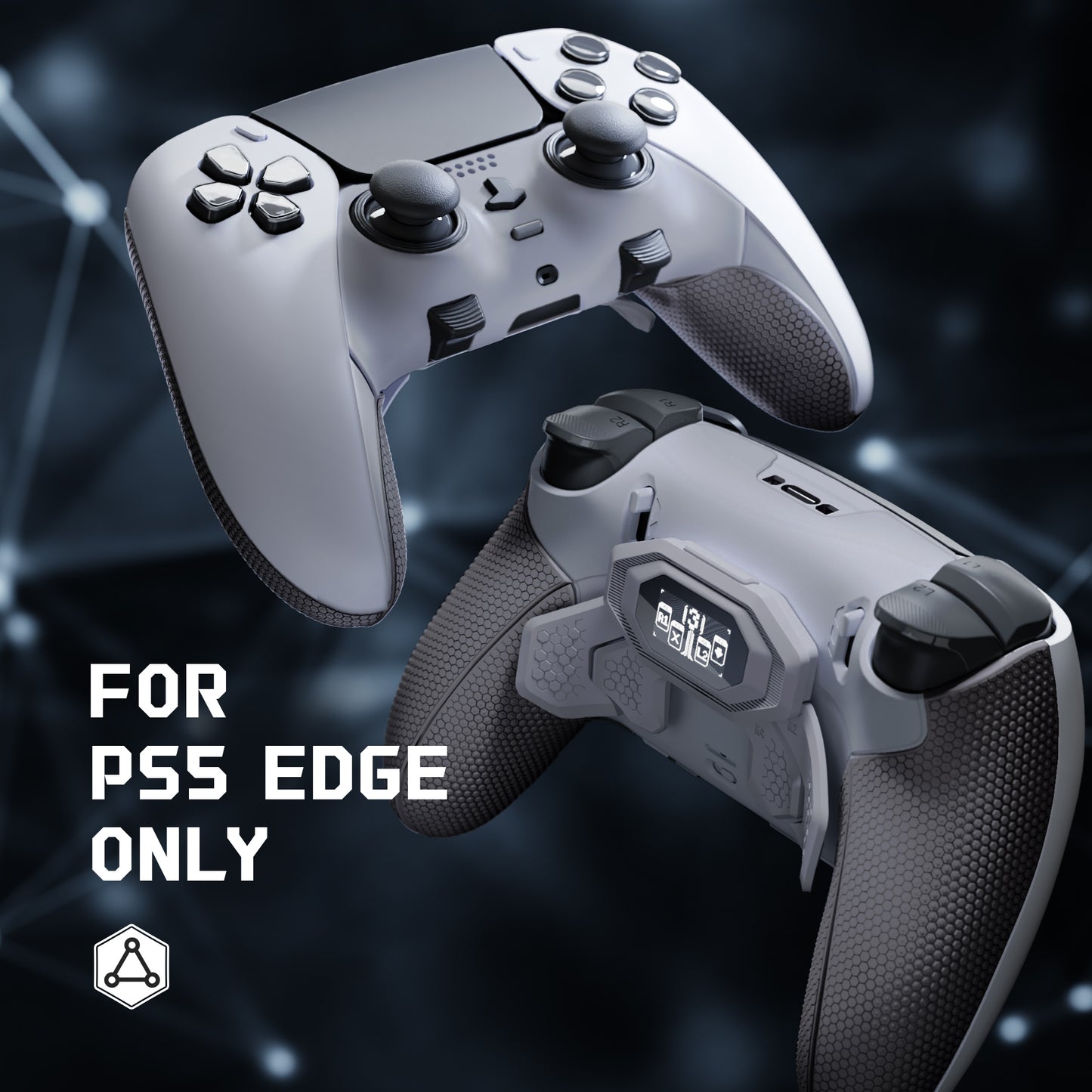 eXtremeRate PS5 edgeコントローラーに対応用BEYOND バックパドルキット、OLEDディスプレイ&エルゴノミックグリップ【ニューホープグレー&クラシックグレー】