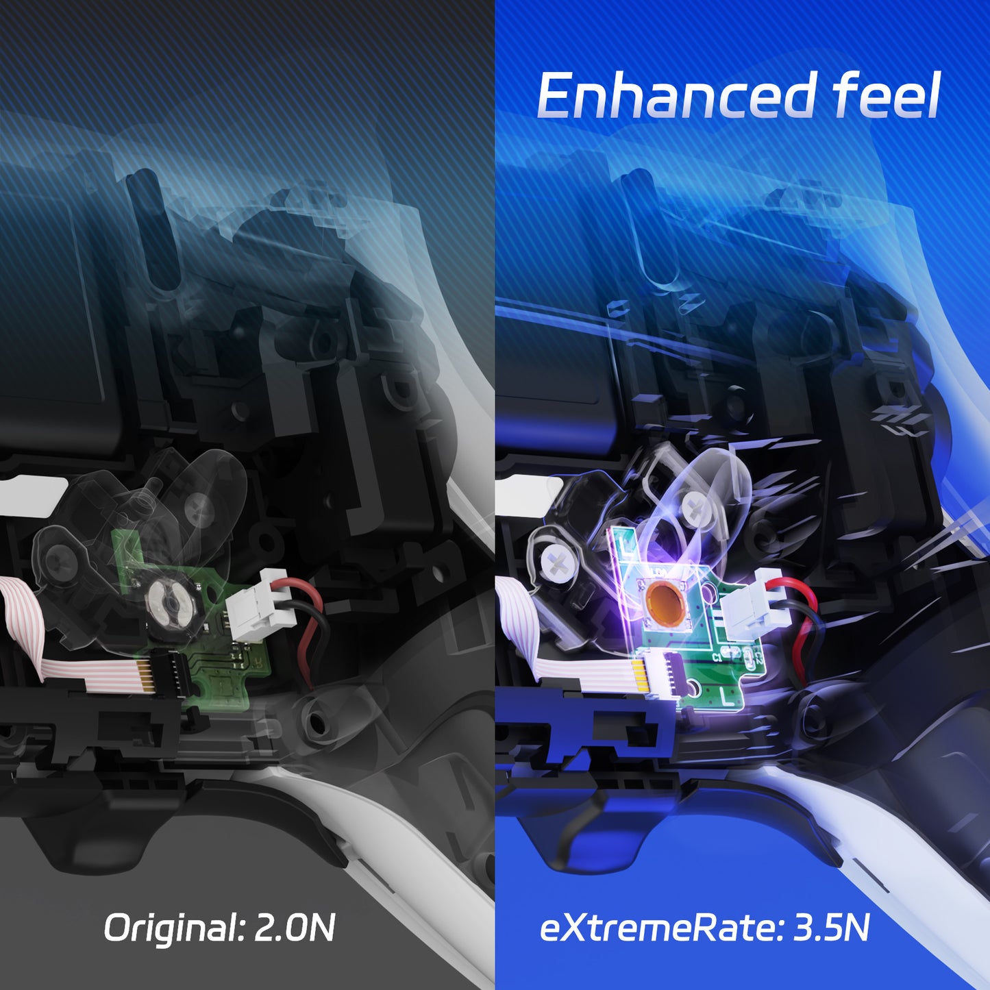 eXtremeRate PS5 edgeコントローラー用背面パドル交換スイッチボードキット、カスタムデザインのLB RBボタン強化修理部品 - 背面ボタン含まれていません