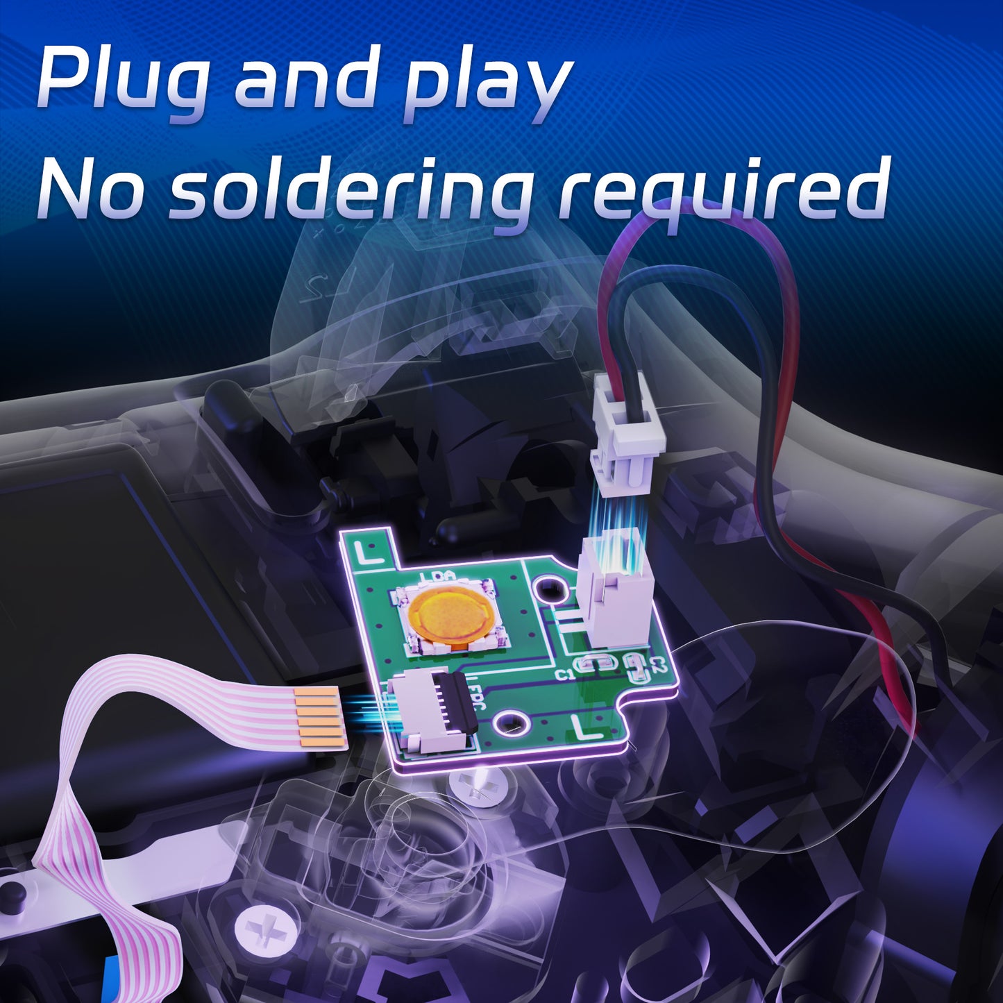 eXtremeRate PS5 edgeコントローラー用背面パドル交換スイッチボードキット、カスタムデザインのLB RBボタン強化修理部品 - 背面ボタン含まれていません