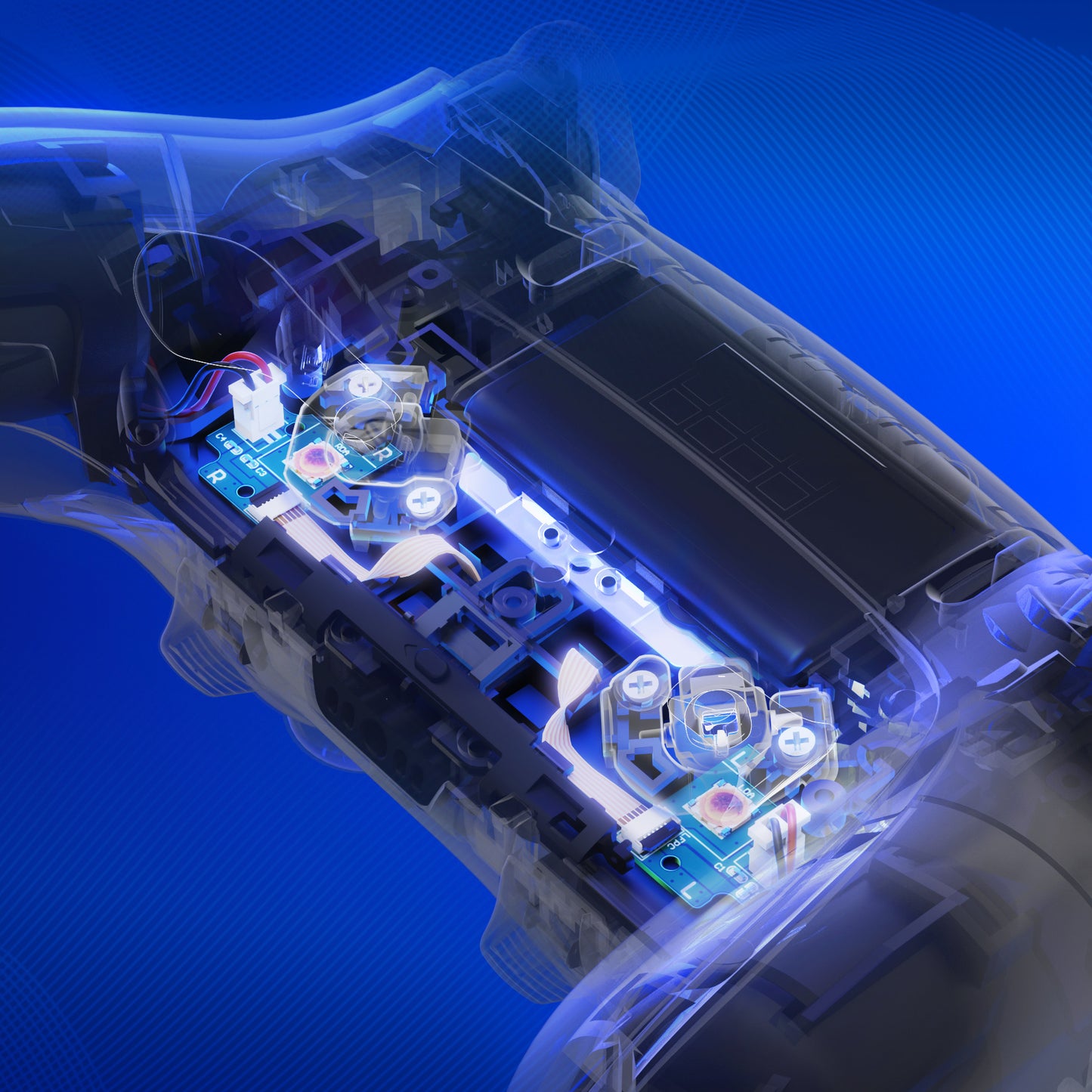 eXtremeRate PS5 edgeコントローラー用背面パドル交換スイッチボードキット、カスタムデザインのLB RBボタン強化修理部品 - 背面ボタン含まれていません