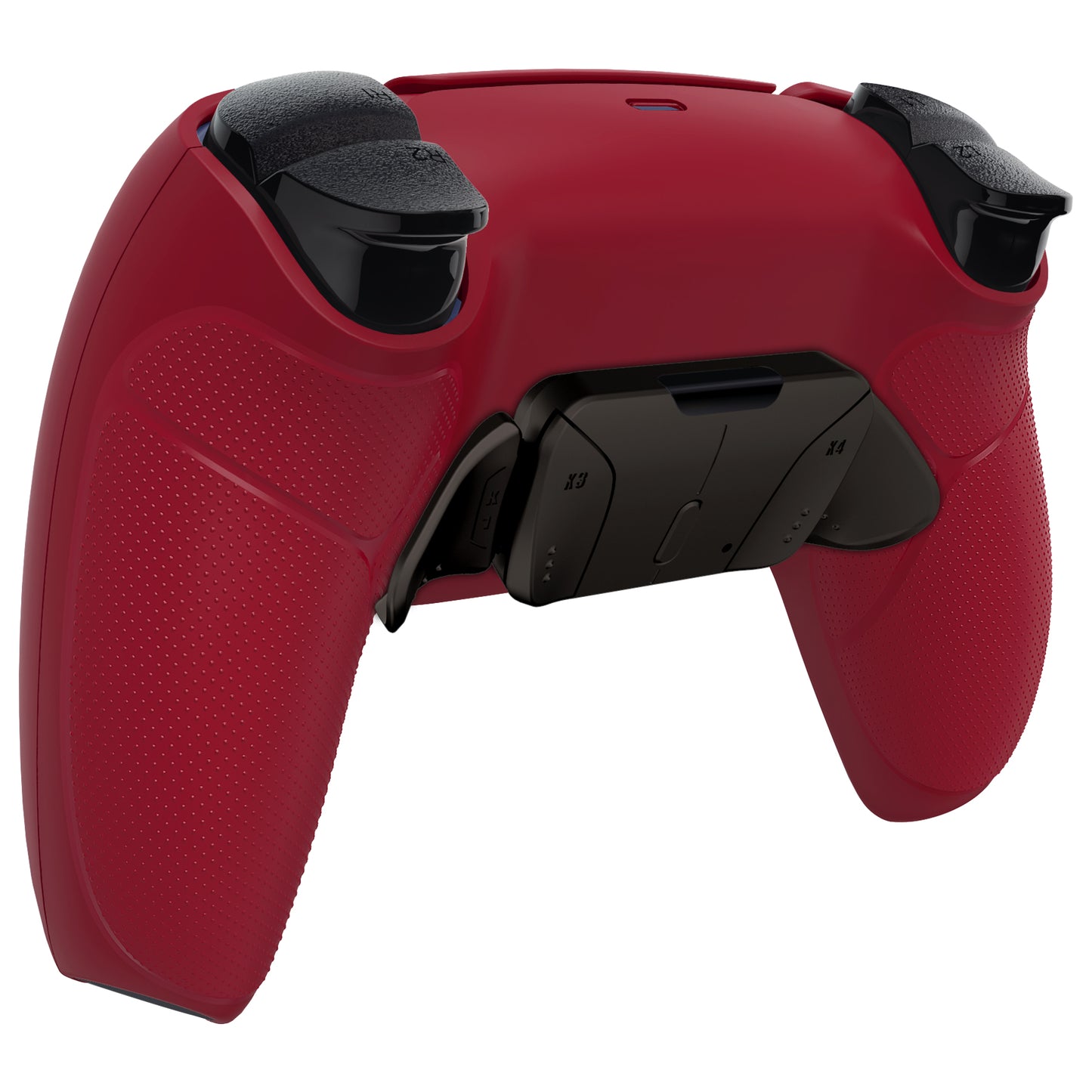 eXtremeRate PS5コントローラーBDM-030/040/050対応用ブラックリアルメタルボタン(RMB)バージョンRISE4 V3リマップキット【ラバー付き火山赤】