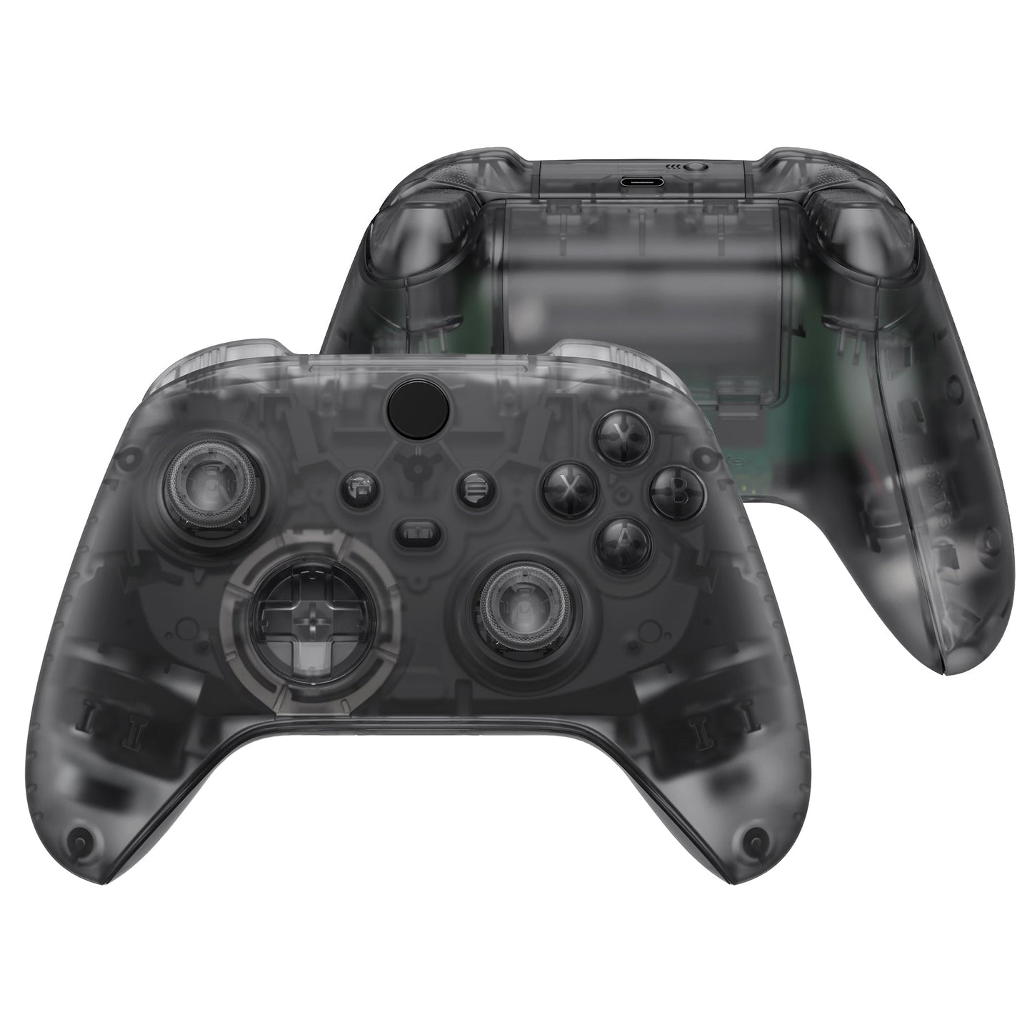 eXtremeRate Xbox Series X&Sコントローラー用フルセットハウジングシェルケース&ボタン【クリアブラック】