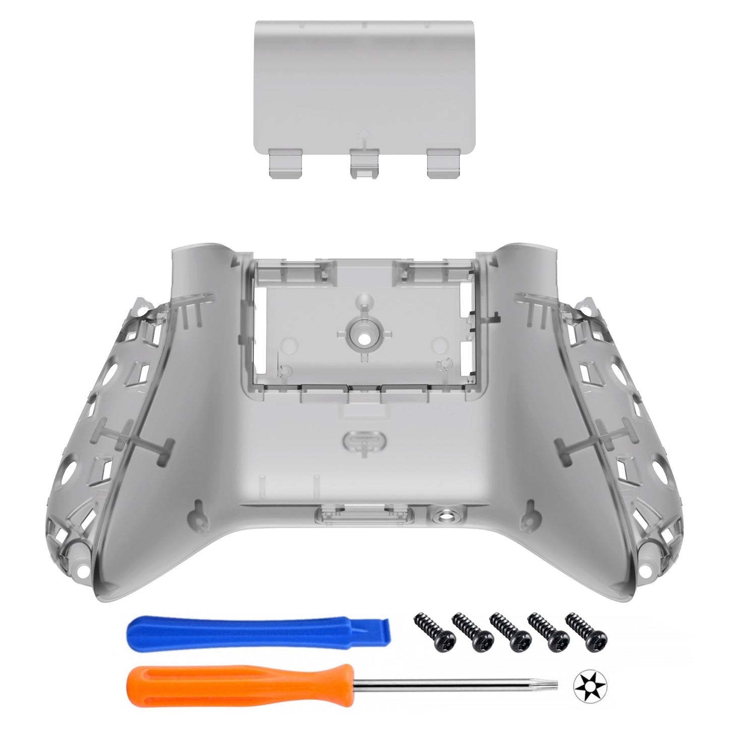 eXtremeRate Xbox Series X&Sコントローラー用交換ボトムシェル&バッテリーカバー【クリアブラック】