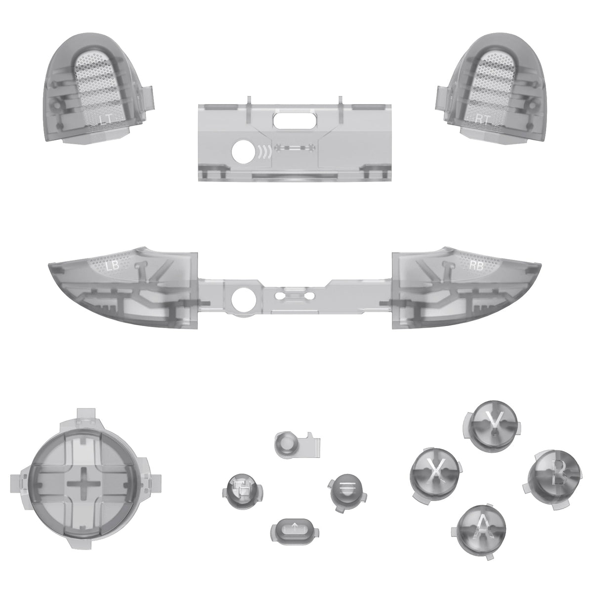 eXtremeRate Replacement Full Set of Buttons for Xbox Series X & S Controllers (Clear Black)