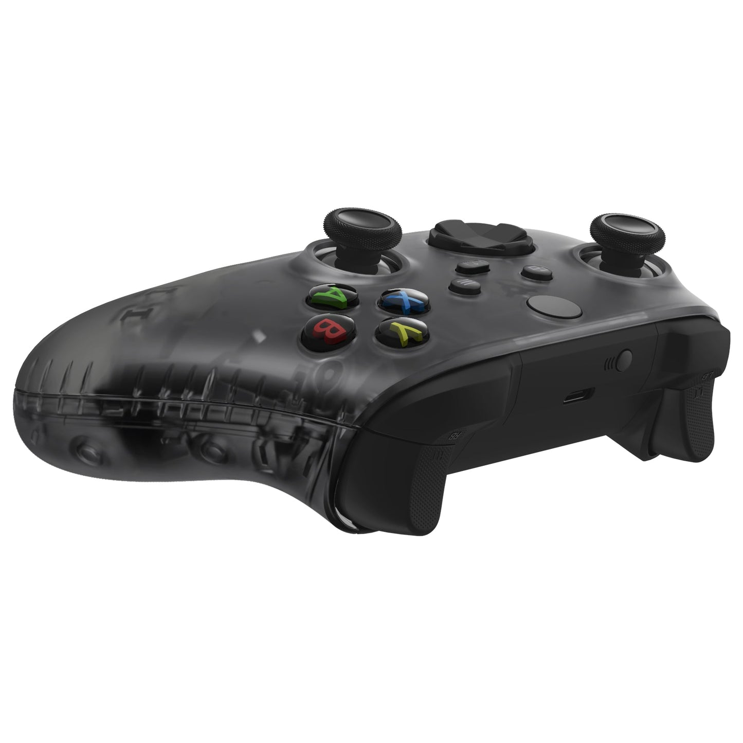 eXtremeRate Xbox Series X&Sコントローラー用交換フロントハウジングシェル&サイドレールパネル【クリアブラック】