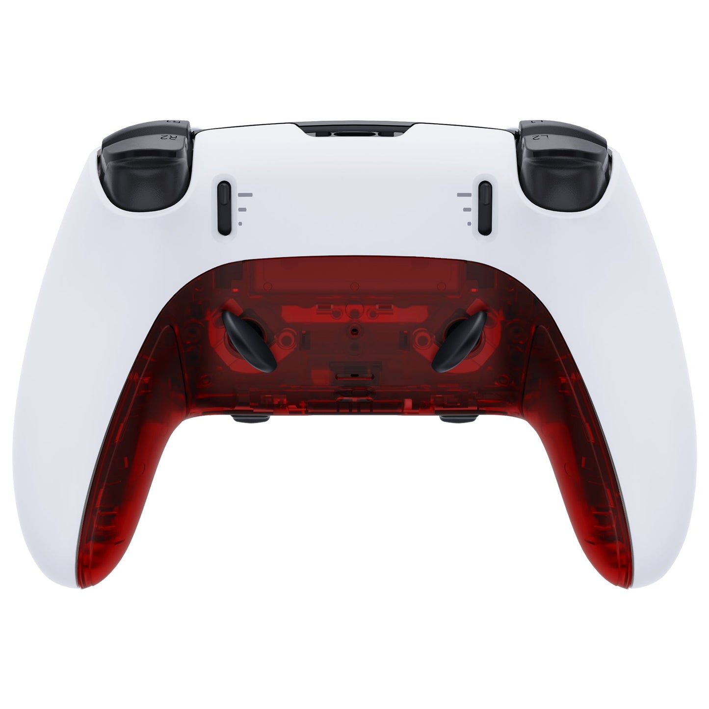 eXtremeRate PS5 edgeコントローラー対応交換対応用トップ&ボトム装飾トリムシェル【クリアレッド】