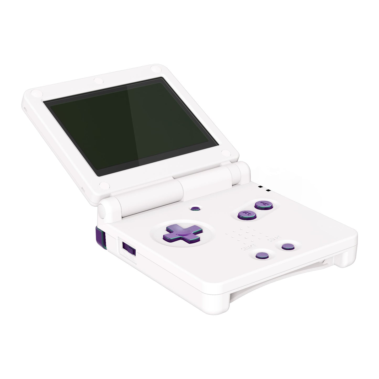 eXtremeRate ゲームボーイアドバンスSP(GBA SP)コンソール用カスタム交換フルセットボタン【カメレオングリーンパープル】