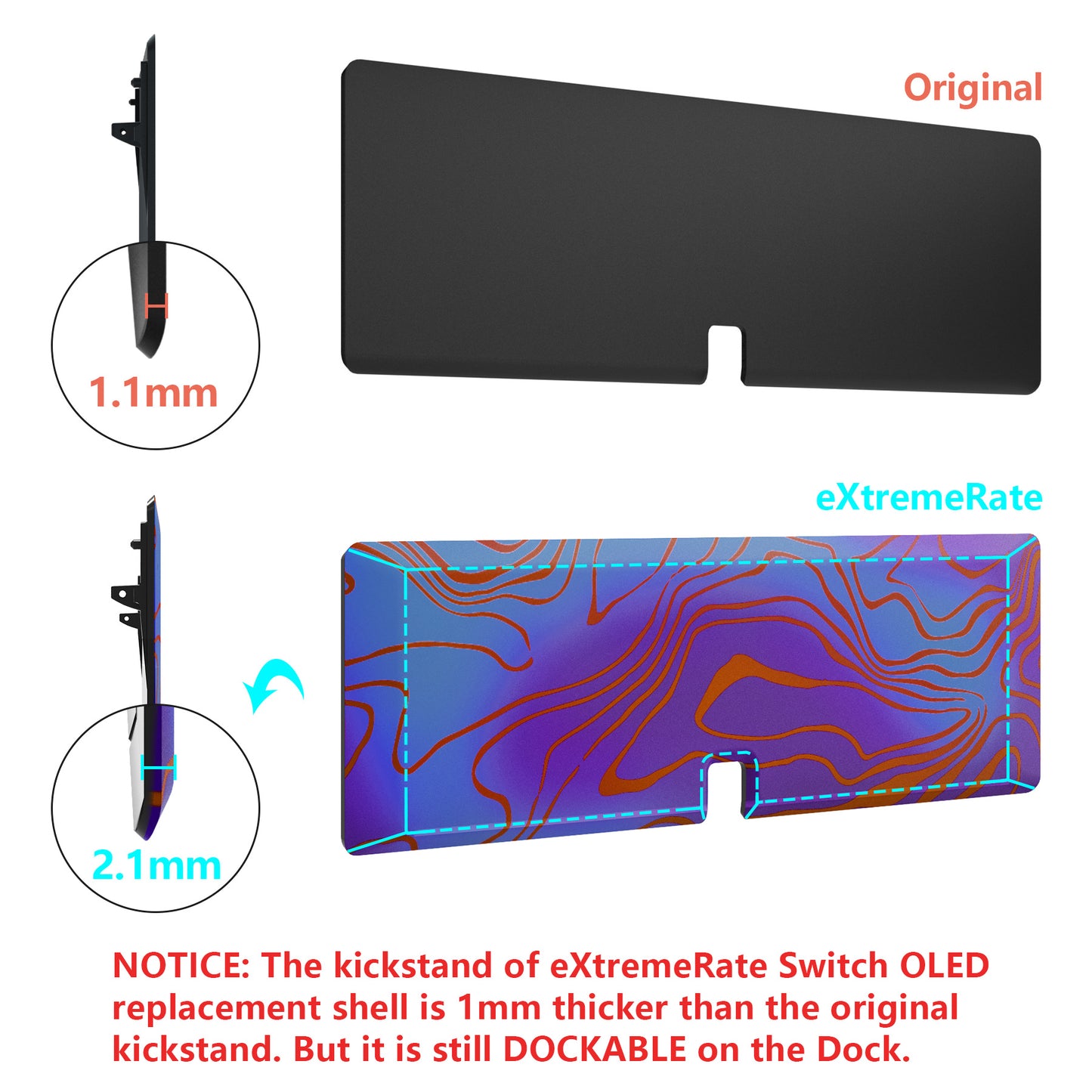 eXtremeRate 任天堂スイッチ有機EL用カスタム交換フルセットシェル&ボタン【ダマスクス】