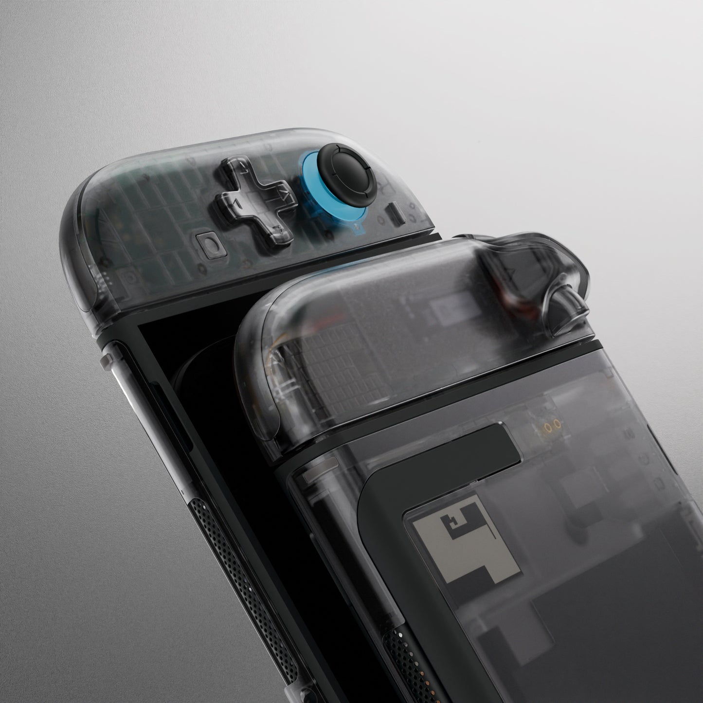 eXtremeRate Nintendo Switch 2対応交換フルセットシェル、方向ボタンバージョンボタン付き - デラックス版【クリアブラック】