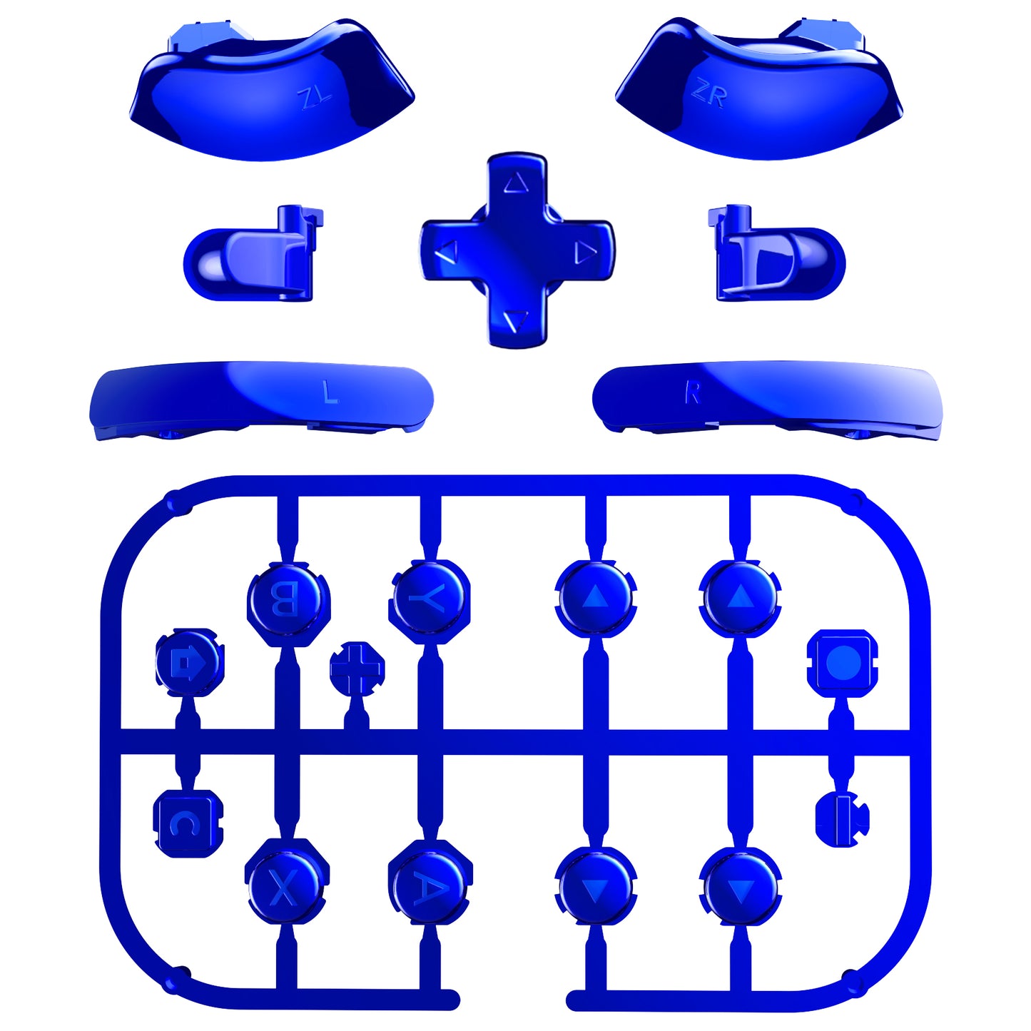 eXtremeRate Nintendo Switch 2ジョイコン対応交換フルセットボタン【クロムブルー】