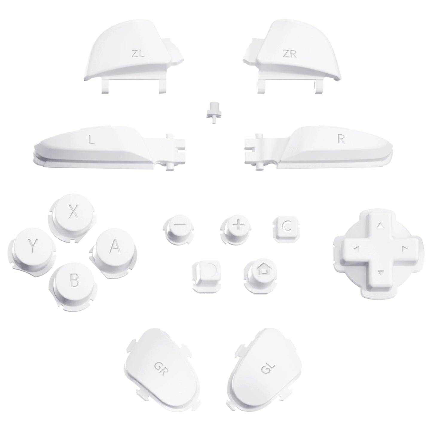 eXtremeRate Nintendo Switch 2 Proコントローラー用DIY交換フルセットボタン【ホワイト】