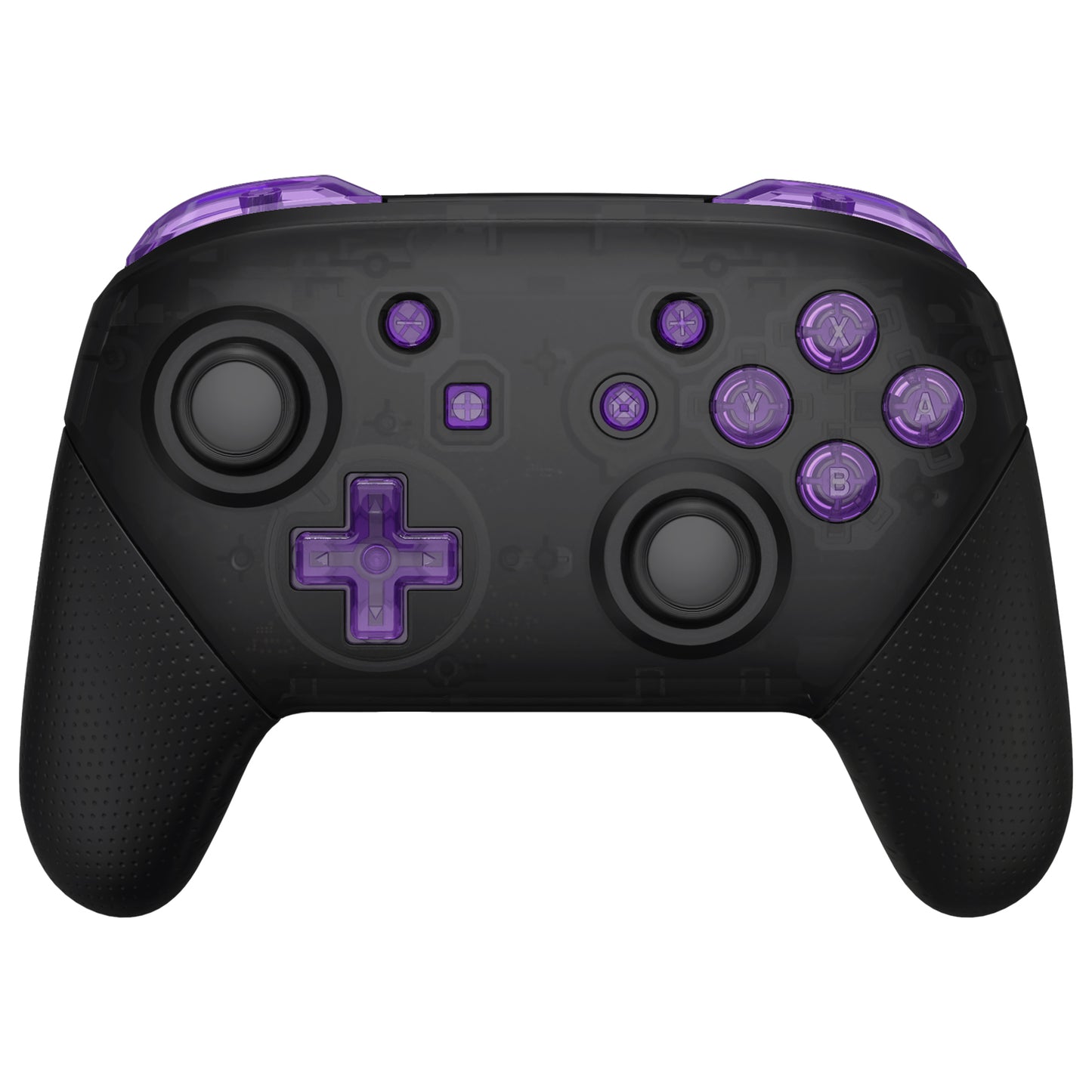 eXtremeRate Nintendo Switch Proコントローラー用DIY交換フルセットボタン【クリスタルクリアパープル】