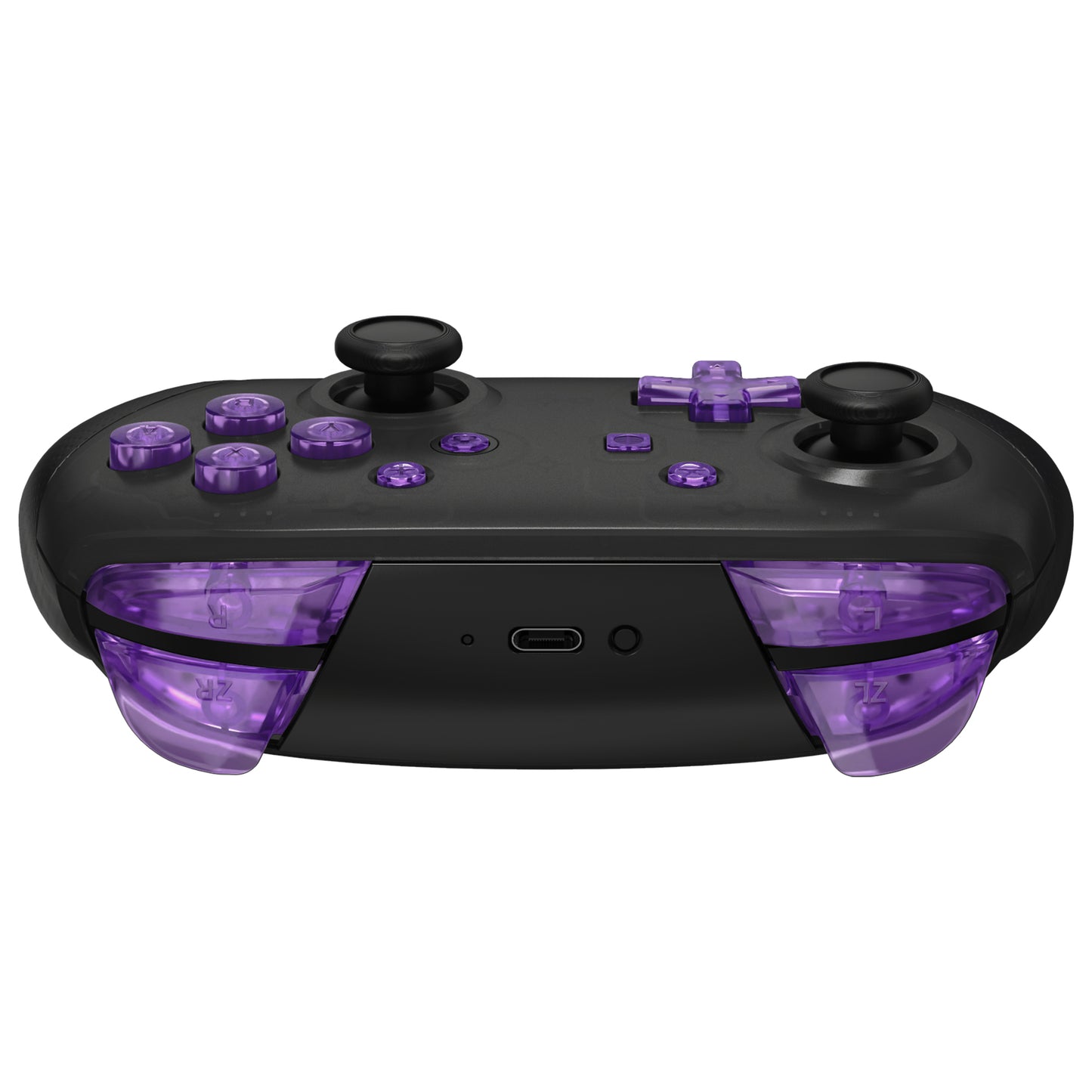 eXtremeRate Nintendo Switch Proコントローラー用DIY交換フルセットボタン【クリスタルクリアパープル】