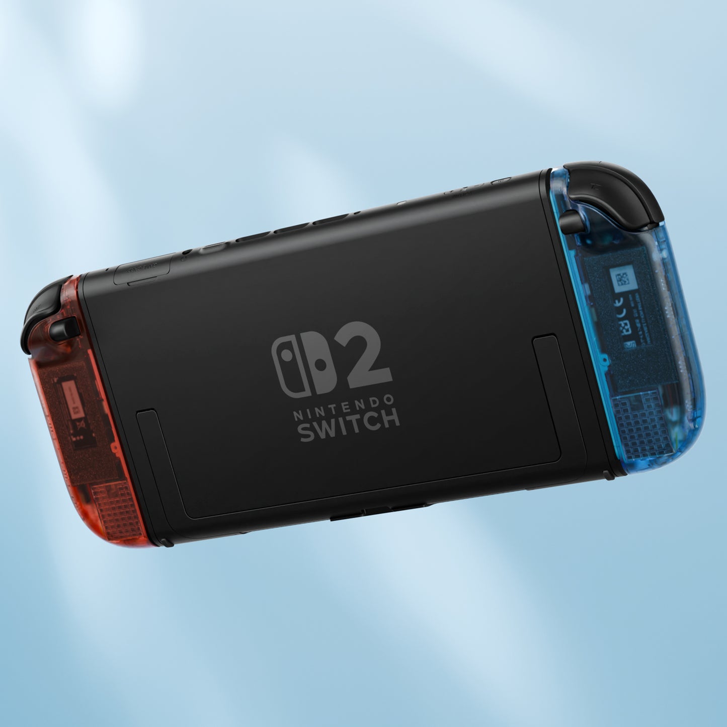 eXtremeRate Nintendo Switch 2対応ジョイコン交換フルセットシェルケース、ボタン付き - エッセンス版【クリアブルー&オレンジ】