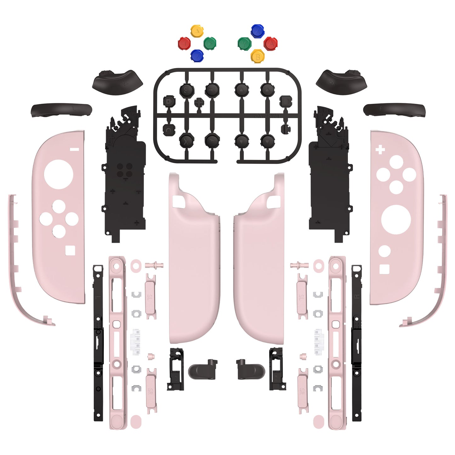 eXtremeRate Nintendo Switch 2対応ジョイコン交換フルセットシェルケース、ボタン付き - デラックス版【チェリーブロッサムピンク】