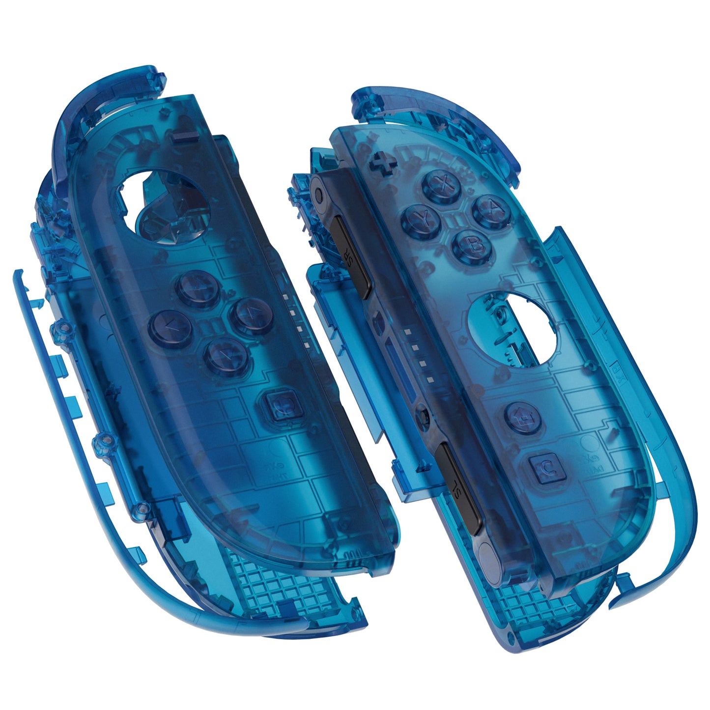 eXtremeRate Nintendo Switch 2対応ジョイコン交換フルセットシェルケース、ボタン付き - デラックス版【クリアブルー】
