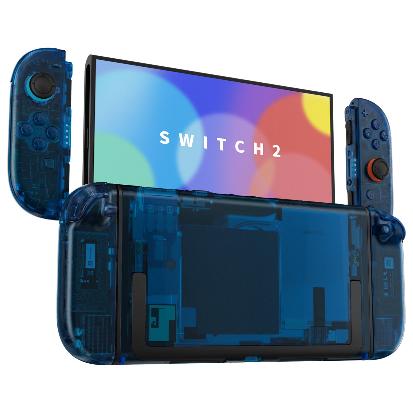 eXtremeRate Nintendo Switch 2対応交換フルセットシェル&ボタン - デラックス版【クリアブルー】