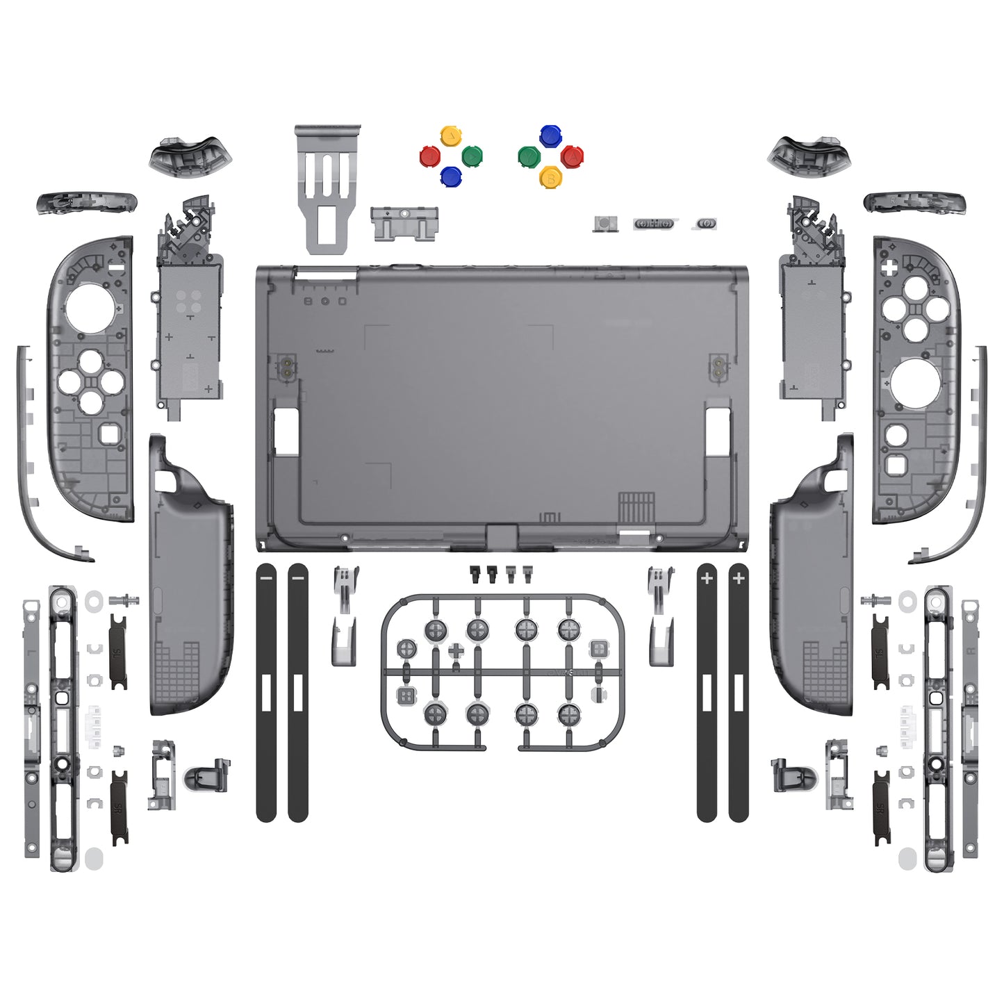 eXtremeRate Nintendo Switch 2対応交換フルセットシェル&ボタン - デラックス版【クリアブラック】