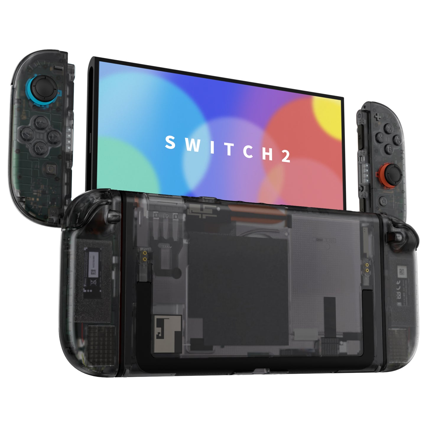 eXtremeRate Nintendo Switch 2対応交換フルセットシェル&ボタン - デラックス版【クリアブラック】