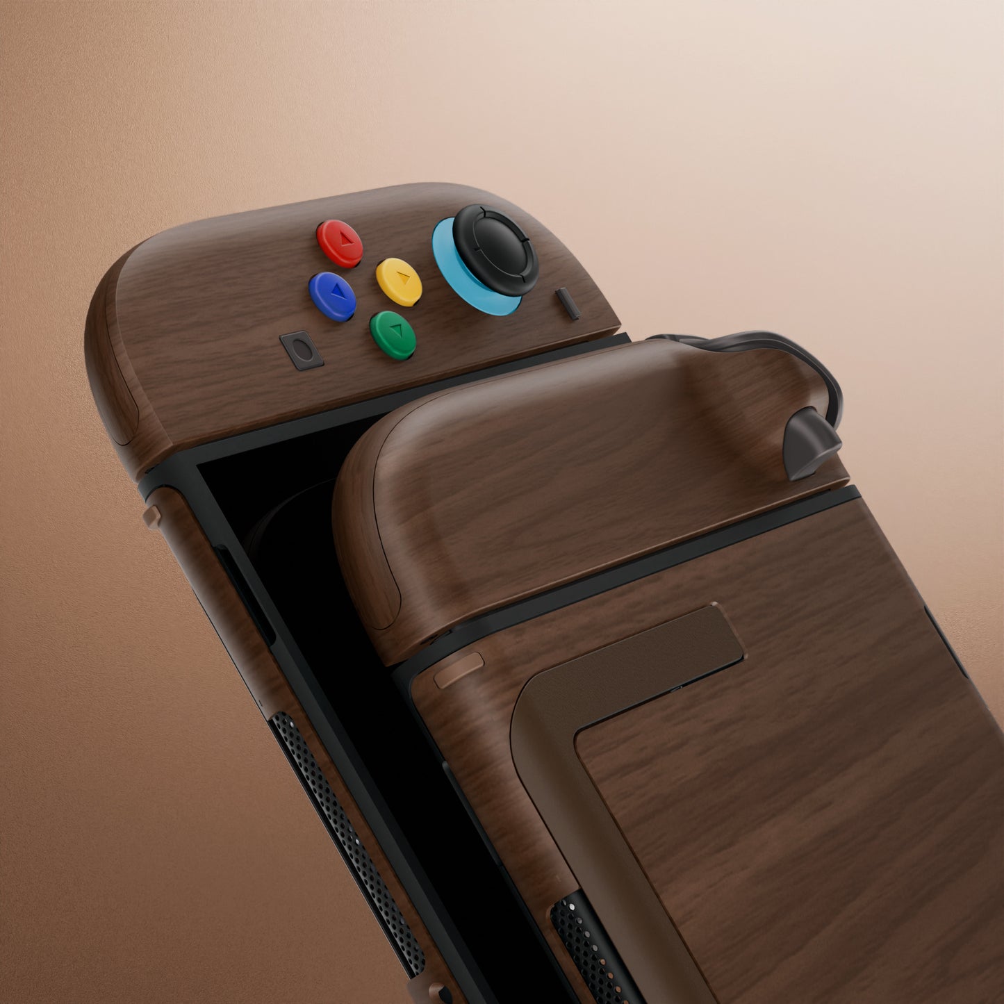 eXtremeRate Nintendo Switch 2対応交換フルセットシェル&ボタン - デラックス版【木目調デザイン】