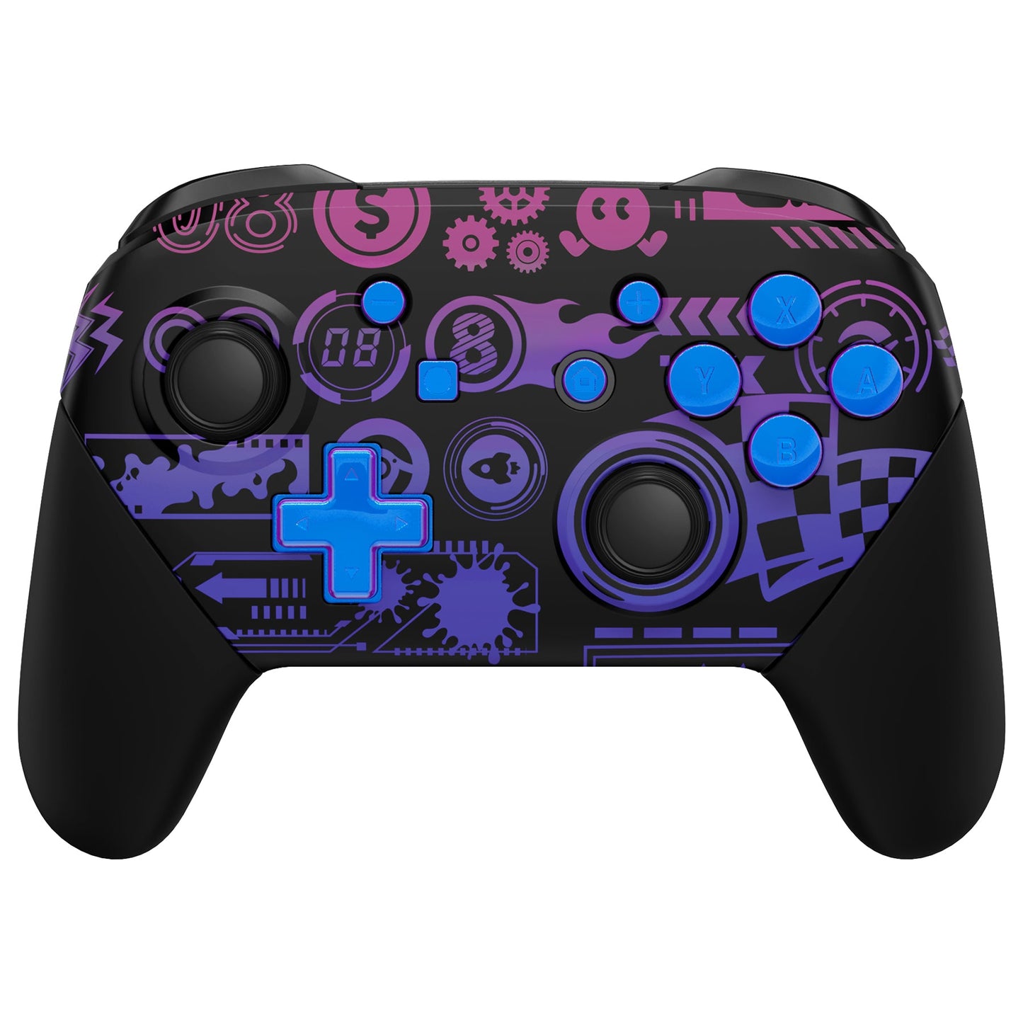 eXtremeRate Nintendo Switch Pro用交換フルセットシェル、フェイスプレート、バックプレート、ハンドル&ボタンキット【デラックスチャンピオンシップ】