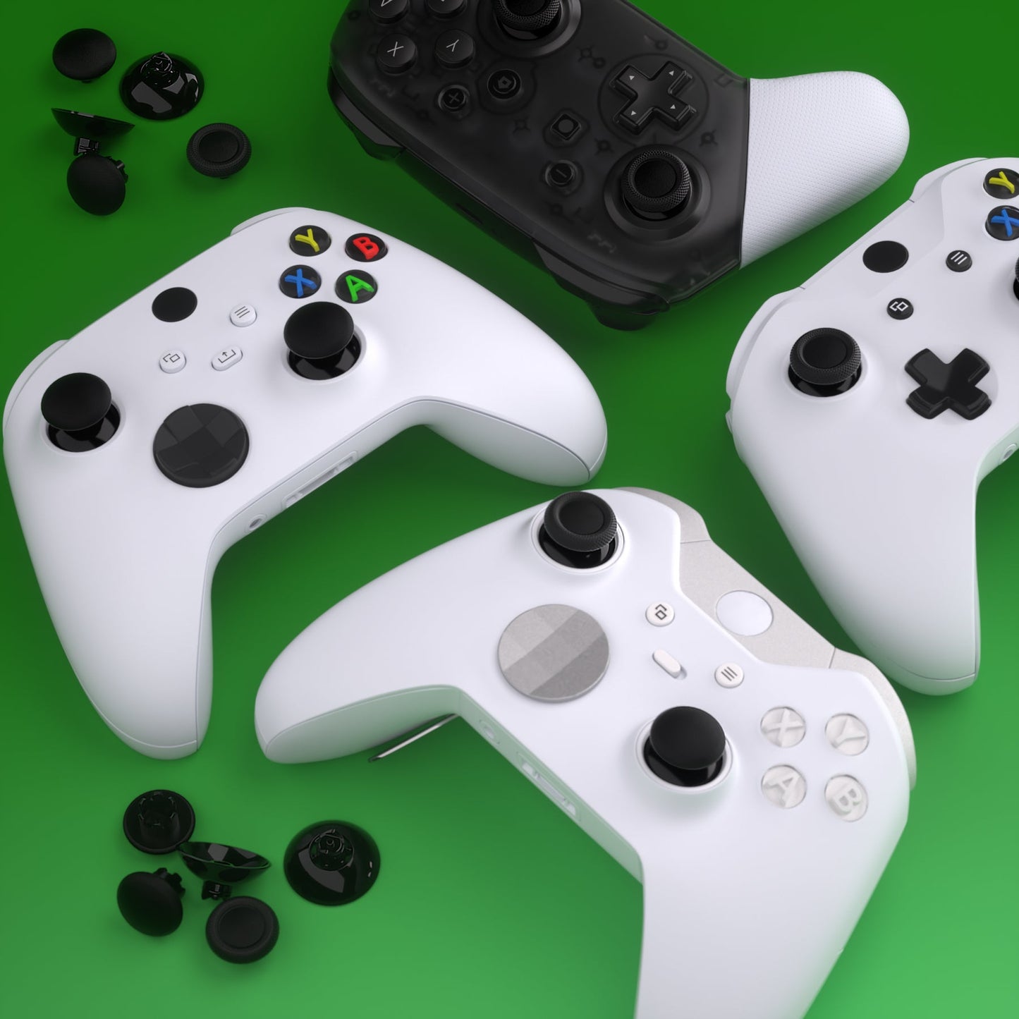 EDGE Sticks Replacement Interchangeable Thumbsticks for Xbox Series X/S & Xbox Core & Xbox One X/S & Xbox Elite V1 & NS Switch Pro Controller - Black eXtremeRate