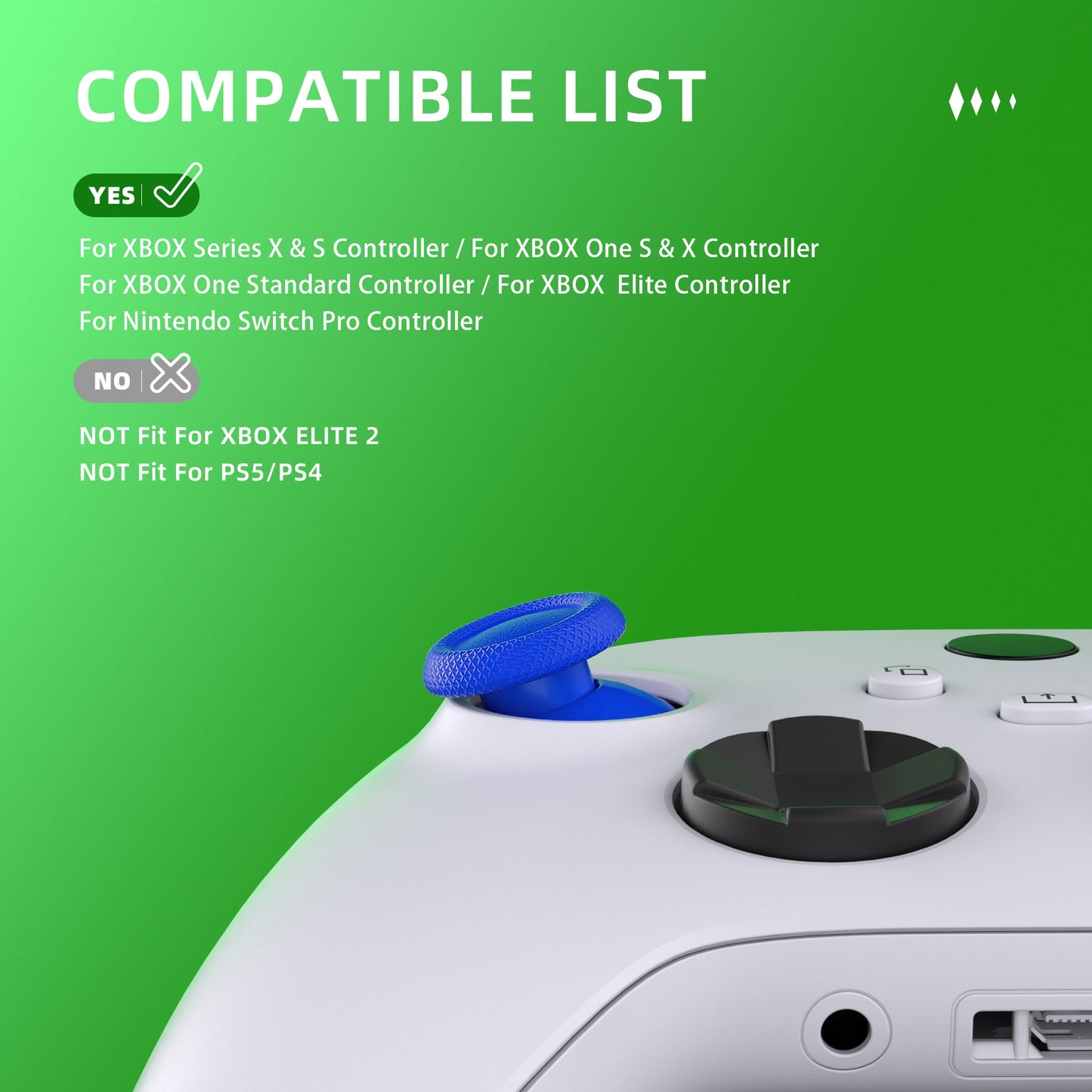 EDGE Sticks Replacement Interchangeable Thumbsticks for Xbox Series X/S & Xbox Core & Xbox One X/S & Xbox Elite V1 & NS Switch Pro Controller - Blue eXtremeRate