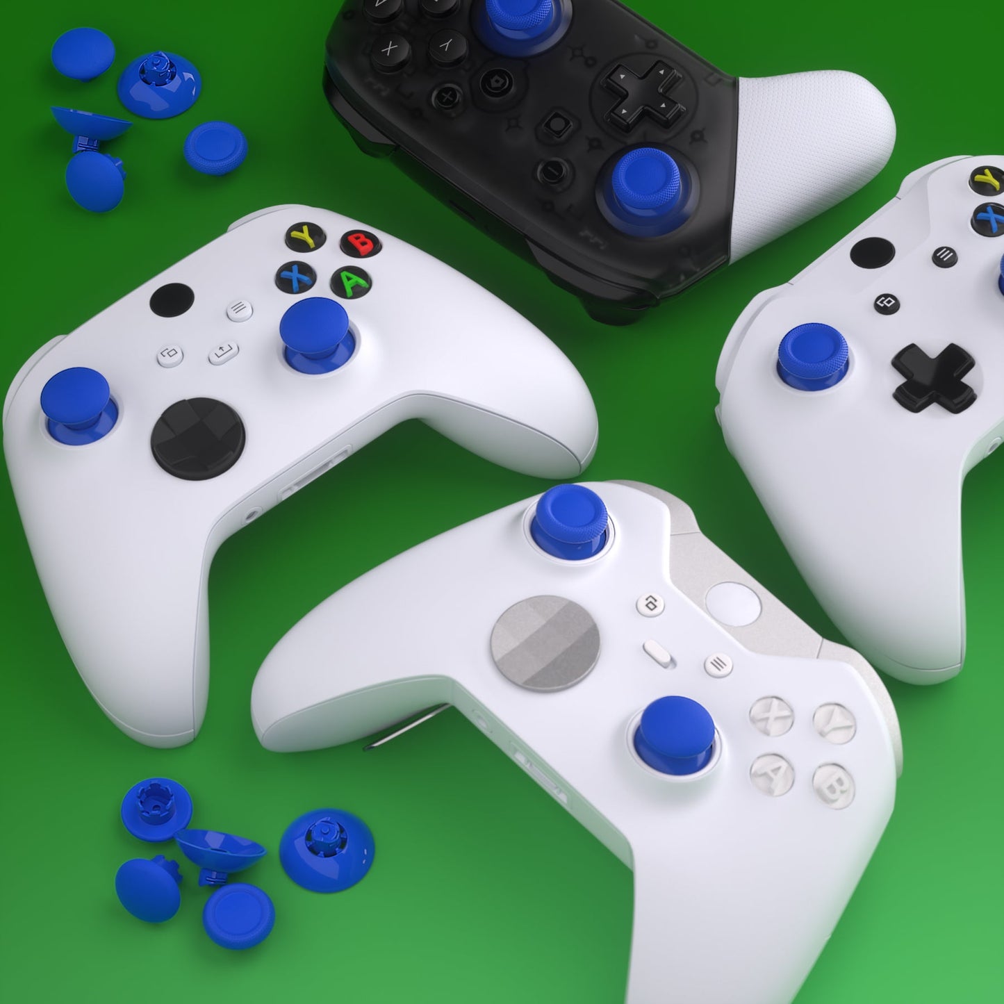 EDGE Sticks Replacement Interchangeable Thumbsticks for Xbox Series X/S & Xbox Core & Xbox One X/S & Xbox Elite V1 & NS Switch Pro Controller - Blue eXtremeRate