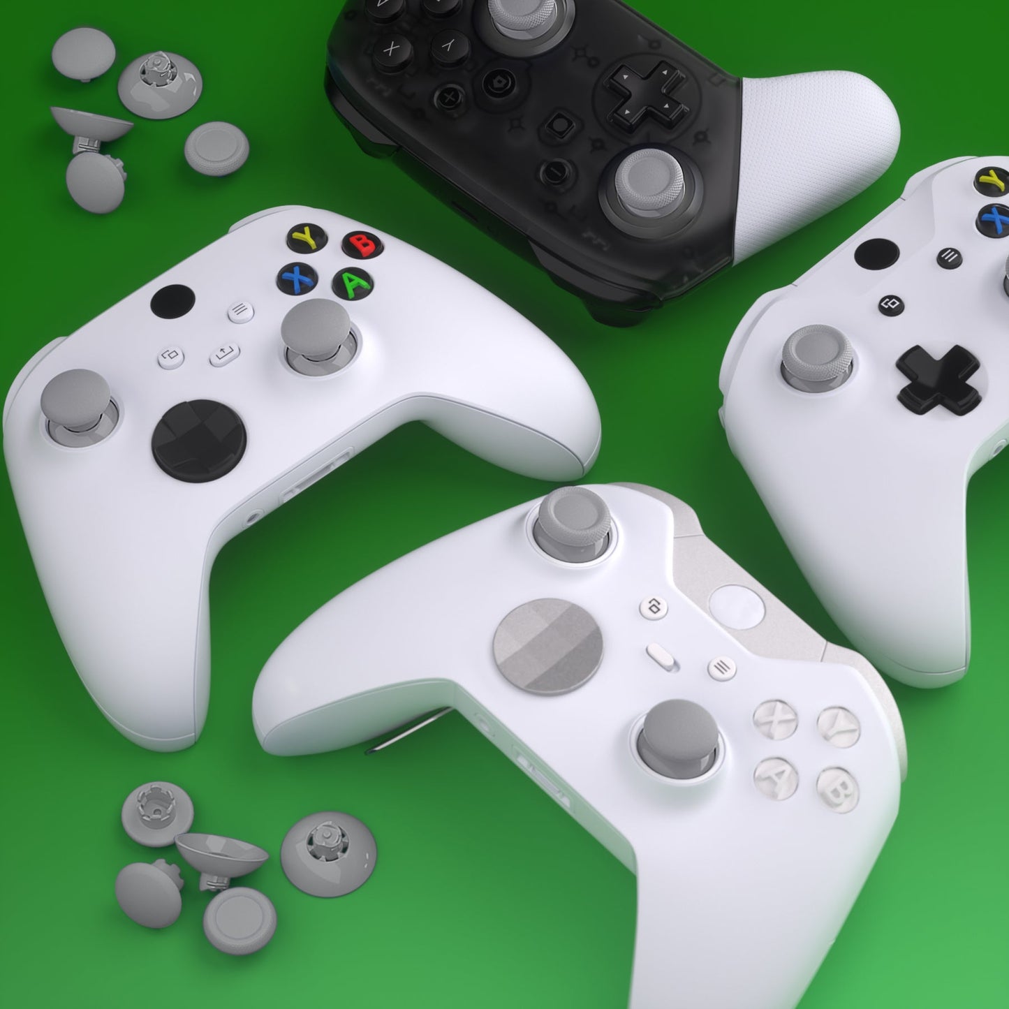 EDGE Sticks Replacement Interchangeable Thumbsticks for Xbox Series X/S & Xbox Core & Xbox One X/S & Xbox Elite V1 & NS Switch Pro Controller - New Hope Gray eXtremeRate