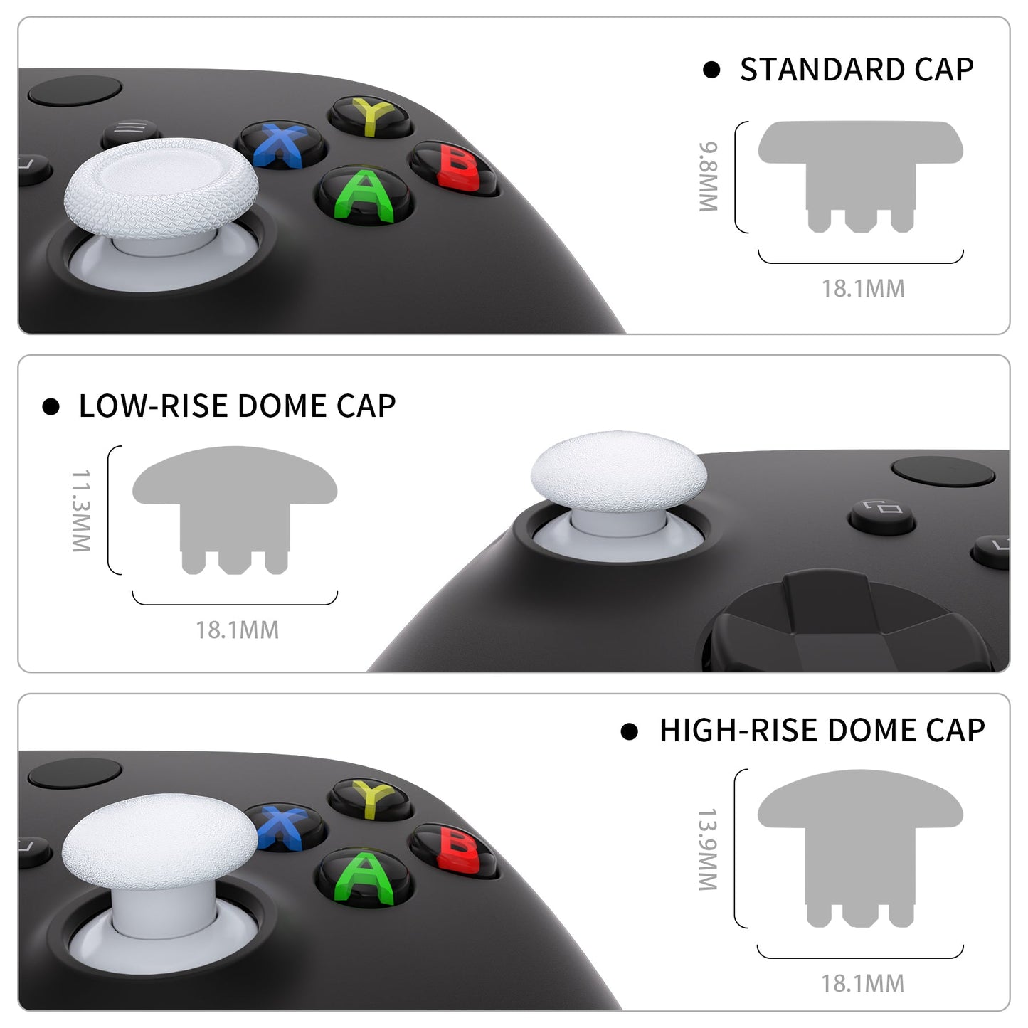 eXtremeRate Xbox Series X/S&Xbox Core&Xbox One X/S&Xbox Elite V1&Nintendoスイッチプロコン用EDGEスティック交換インターチェンジャブルサムスティック【ホワイト】