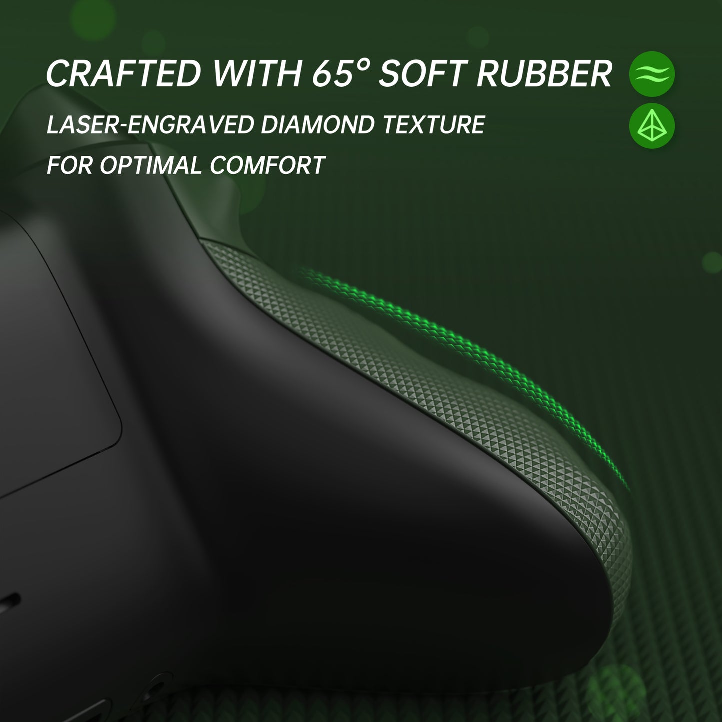 eXtremeRate Xbox Series X/Sコントローラー&Xbox Coreコントローラー用FLEXORラバー付きサイドレールグリップ トリガーストップキット【バンブーグリーン】