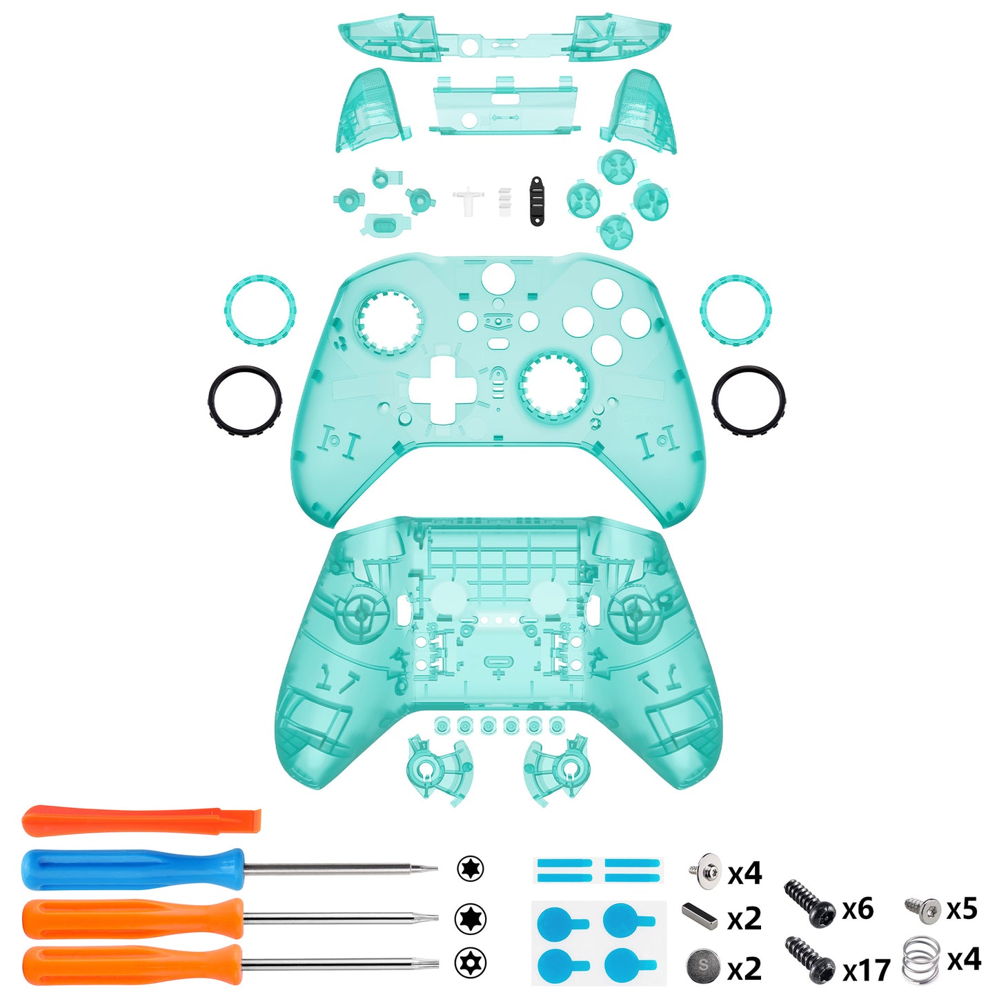 eXtremeRate Xbox One Elite Series 2&Elite 2 Coreコントローラー(モデル1797)用交換 フルセットシェル&ボタン【エメラルドグリーン】