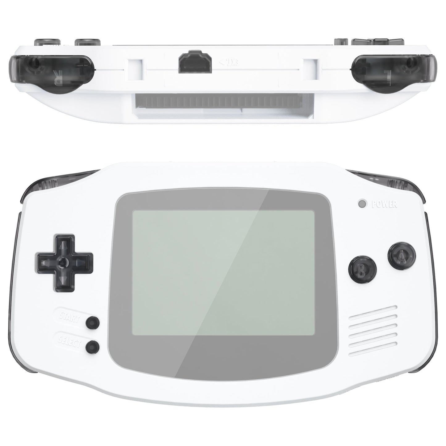 eXtremeRate ゲームボーイアドバンス(GBA)用交換フルセットボタン【クリアブラック】