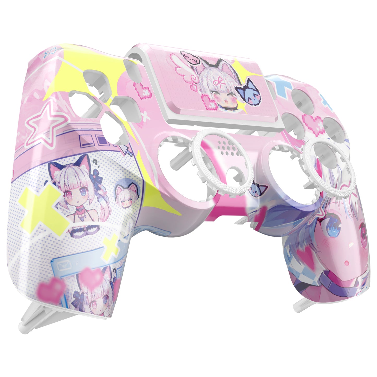 eXtremeRate PS4 Slim ProコントローラーJDM-040/050/055対応Ghost再設計フロントハウジングシェルタッチパッド付き【ミウ】