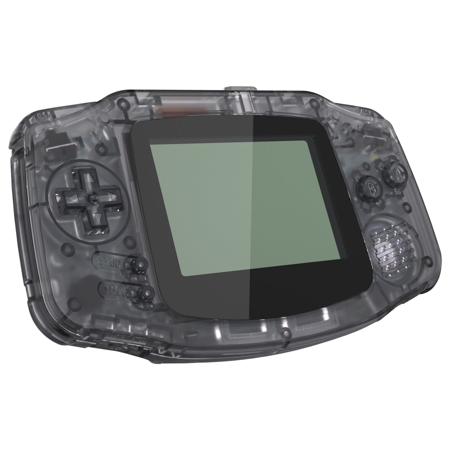 eXtremeRate IPS対応アップグレード版ゲームボーイアドバンス(GBA)用交換フルセットシェル&ボタン、IPSおよび標準LCD両方に対応【クリアブラック】
