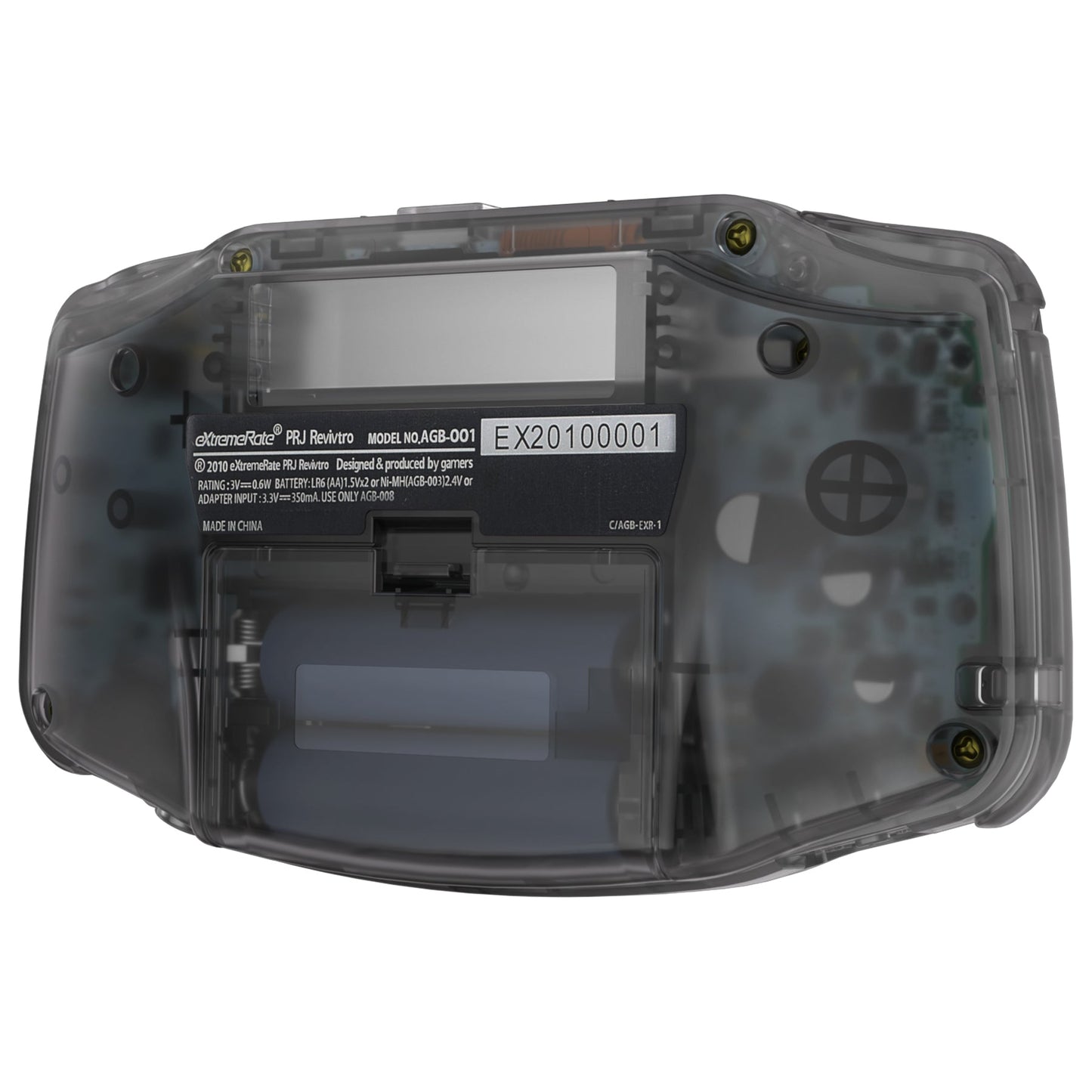 eXtremeRate IPS対応アップグレード版ゲームボーイアドバンス(GBA)用交換フルセットシェル&ボタン、IPSおよび標準LCD両方に対応【クリアブラック】
