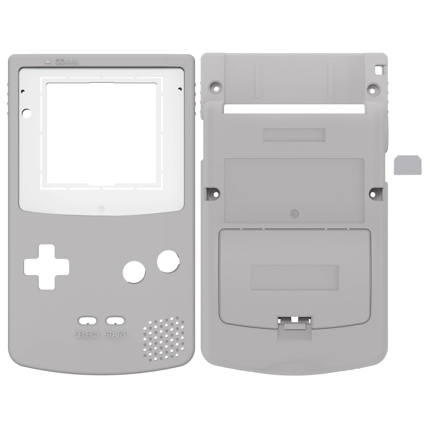 eXtremeRate IPS対応アップグレード版 ゲームボーイカラー(GBC)用交換フルセットシェル&ボタン&ブラック保護スクリーンレンズ、GBC OSD IPS、通常IPS、標準LCD対応【クラシックグレー】