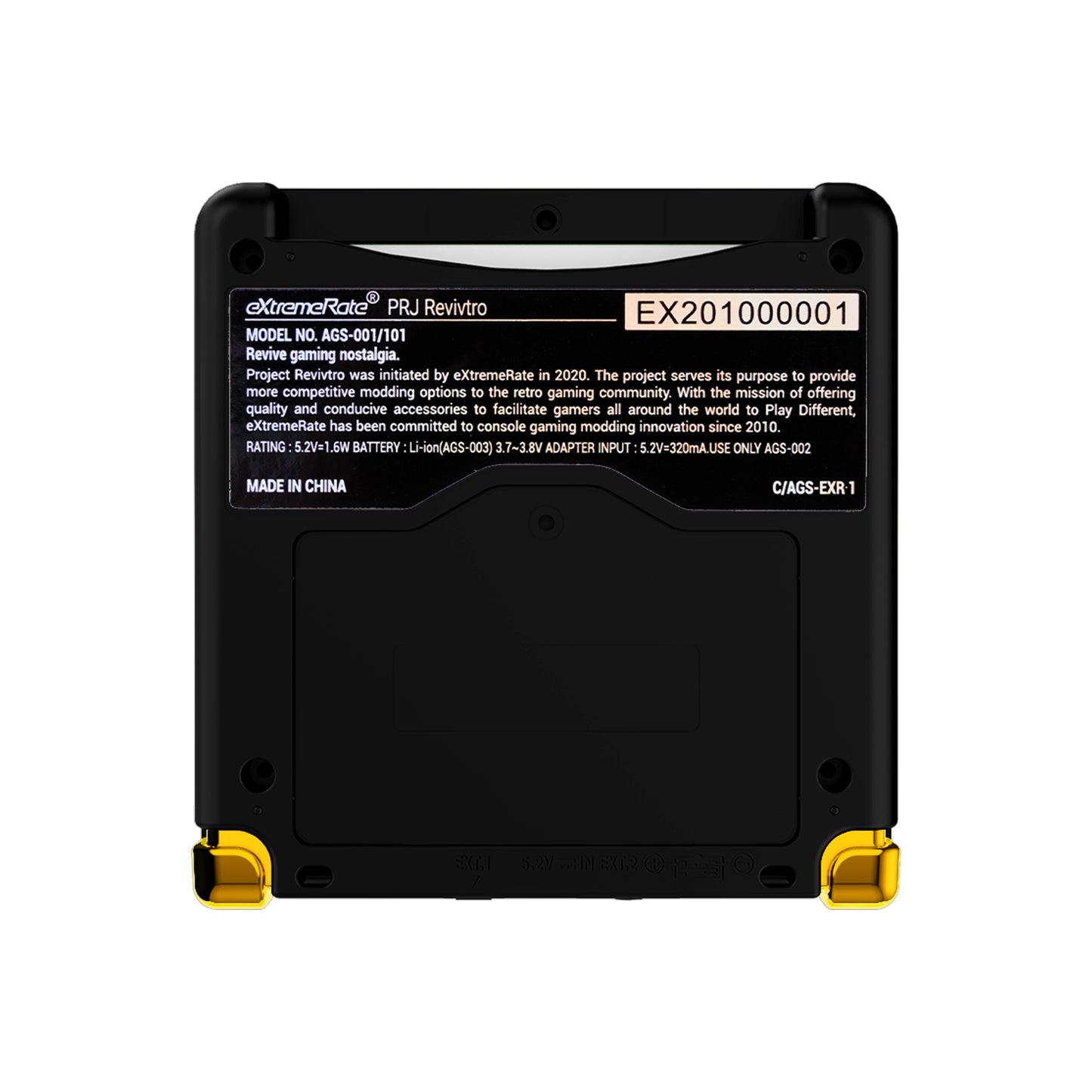 eXtremeRate IPS対応アップグレード版ゲームボーイアドバンスSP(GBA SP)用交換フルセットシェル&ボタン、IPSおよび標準LCD両方に対応【神奈川沖の金色の波ブラック】