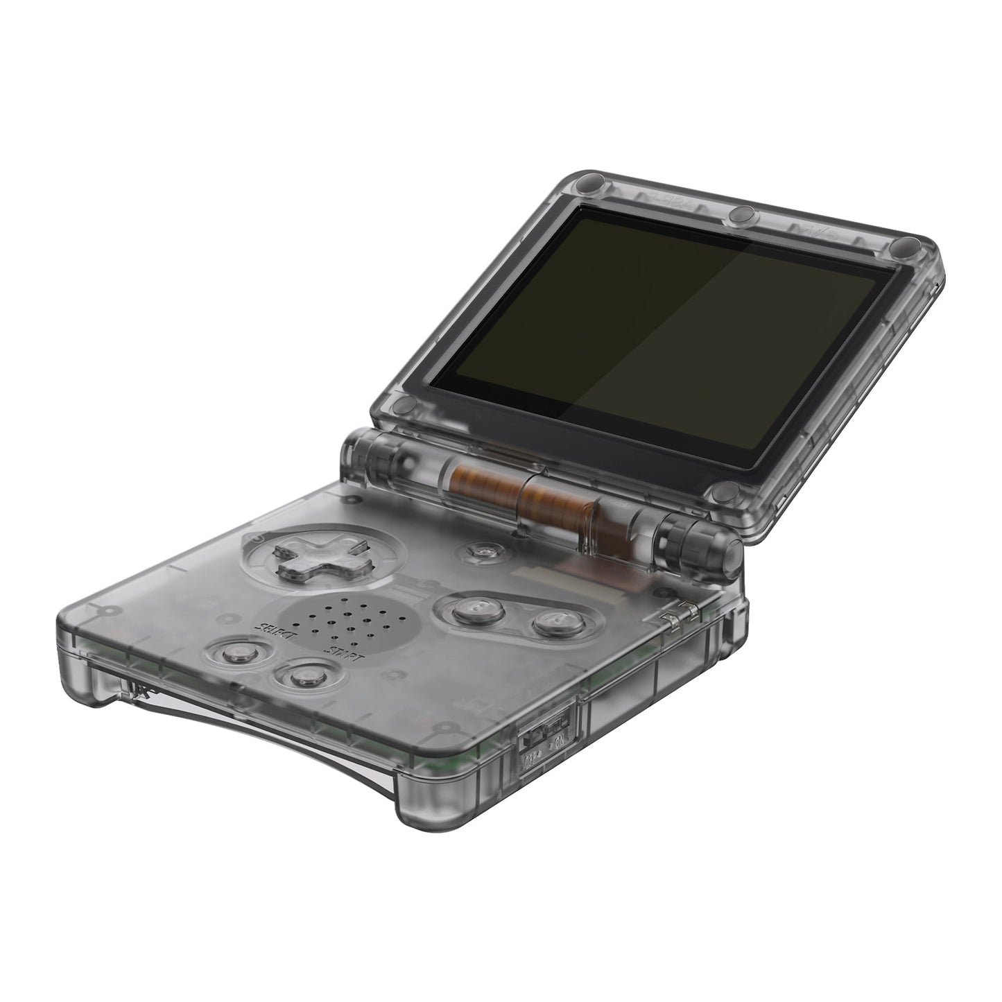 eXtremeRate IPS対応アップグレード版ゲームボーイアドバンスSP(GBA SP)用交換フルセットシェル&ボタン、IPSおよび標準LCD両方に対応【クリアブラック】