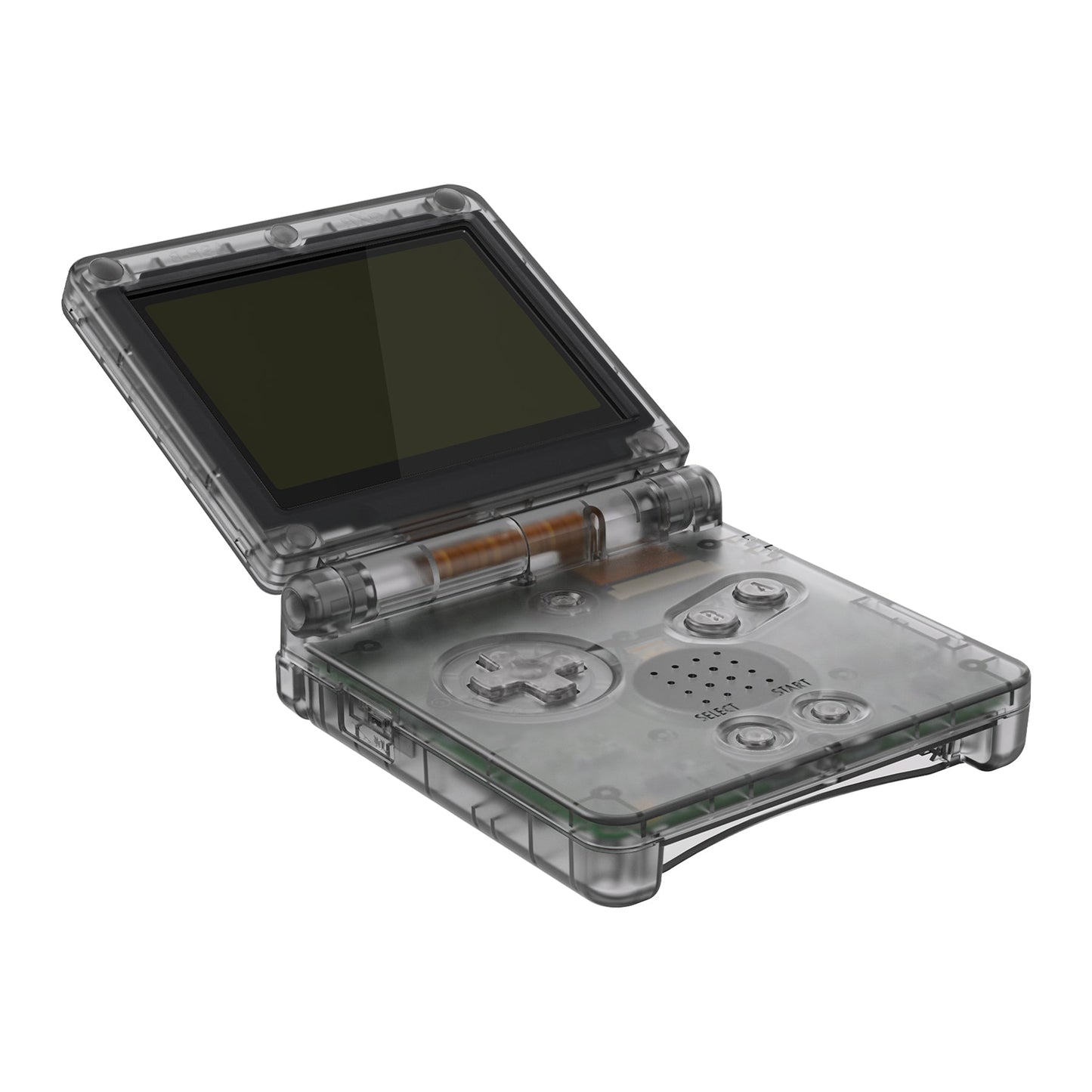 eXtremeRate IPS対応アップグレード版ゲームボーイアドバンスSP(GBA SP)用交換フルセットシェル&ボタン、IPSおよび標準LCD両方に対応【クリアブラック】