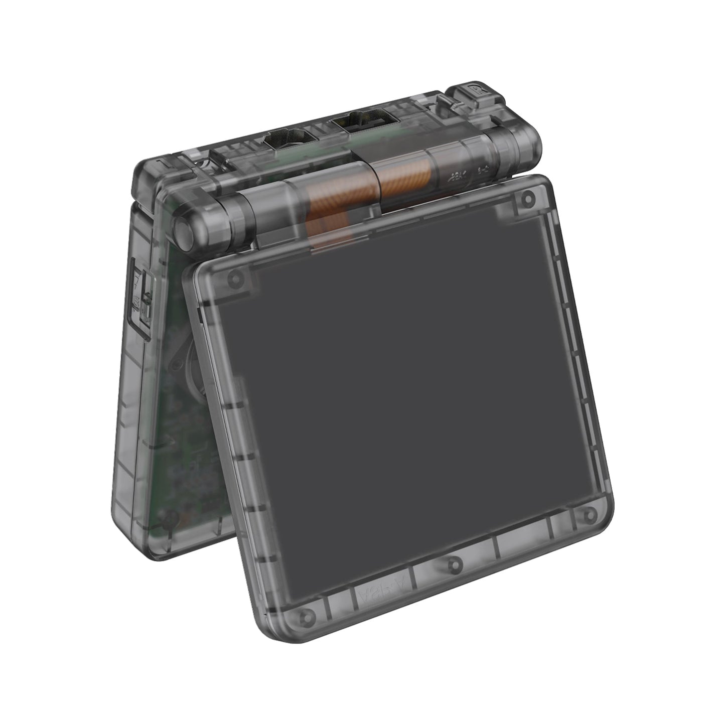 eXtremeRate IPS対応アップグレード版ゲームボーイアドバンスSP(GBA SP)用交換フルセットシェル&ボタン、IPSおよび標準LCD両方に対応【クリアブラック】