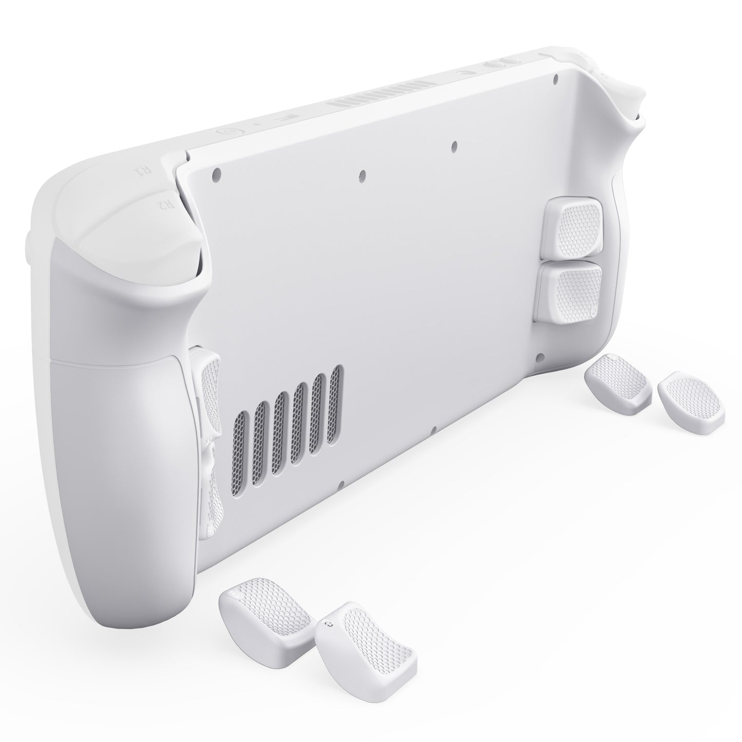 eXtremeRate Steam Deck LCD&OLED対応用交換式背面ボタン搭載ボトムシェル【フロストホワイト】