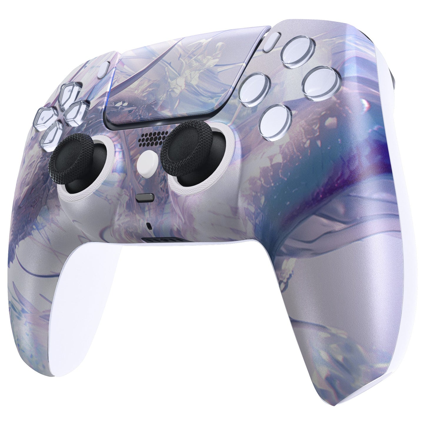 eXtremeRate PS5コントローラーBDM-010/020/030/040/050対応LUNA再設計交換対応用フロントシェル&タッチパッド【白銀龍】