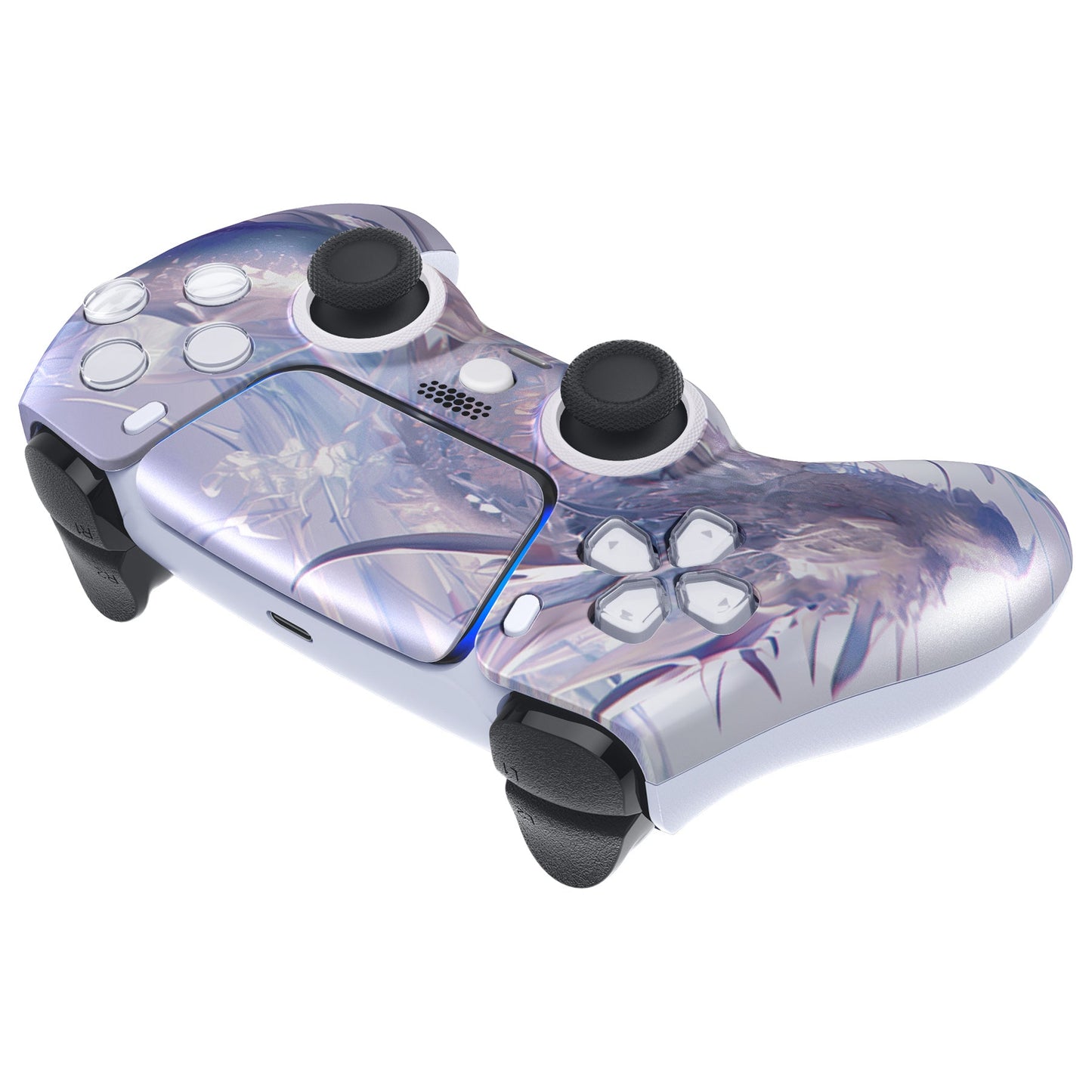 eXtremeRate PS5コントローラーBDM-010/020/030/040/050対応LUNA再設計交換対応用フロントシェル&タッチパッド【白銀龍】