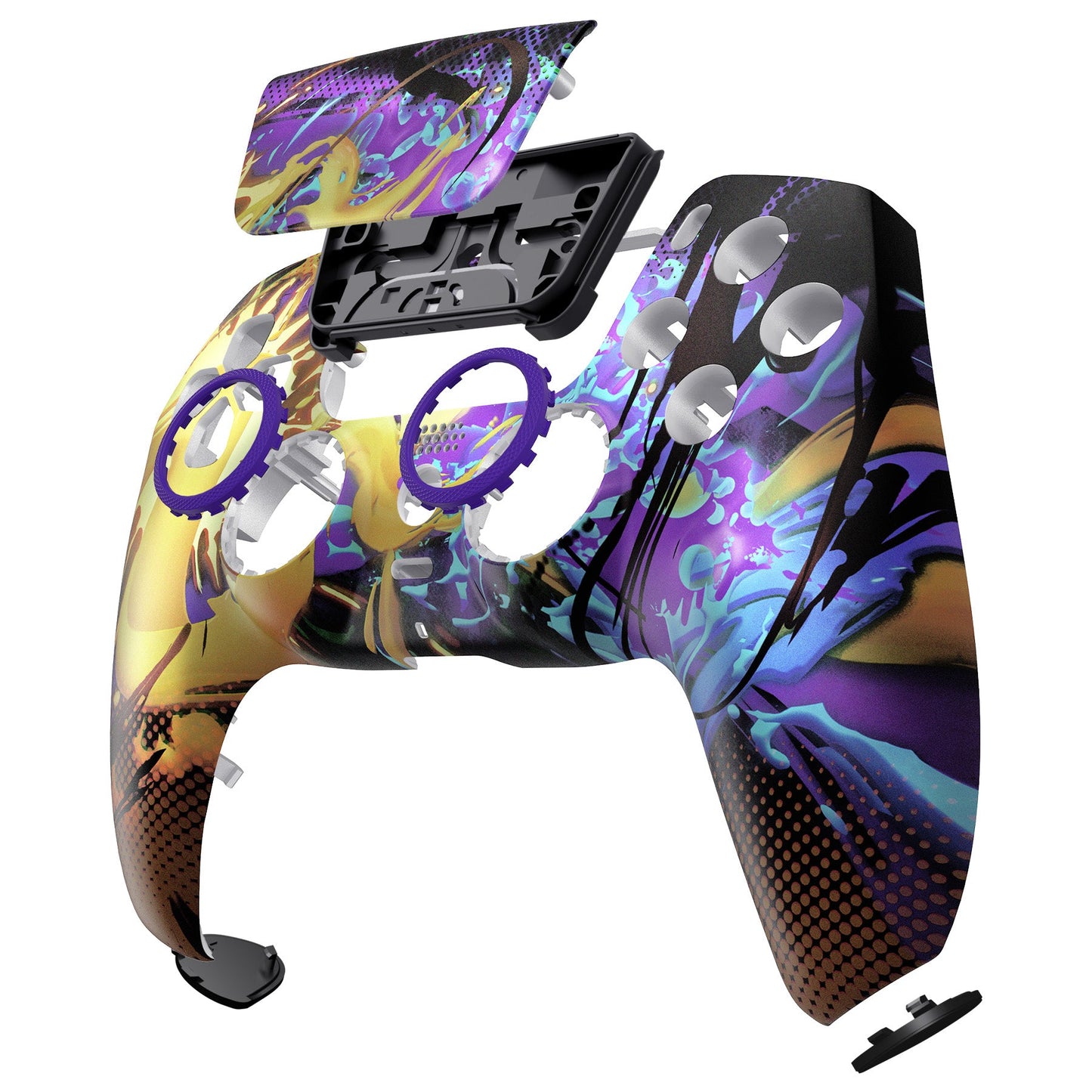eXtremeRate PS5コントローラーBDM-010/020/030/040/050対応LUNA再設計交換対応用フロントシェル&タッチパッド【グラフィティ】
