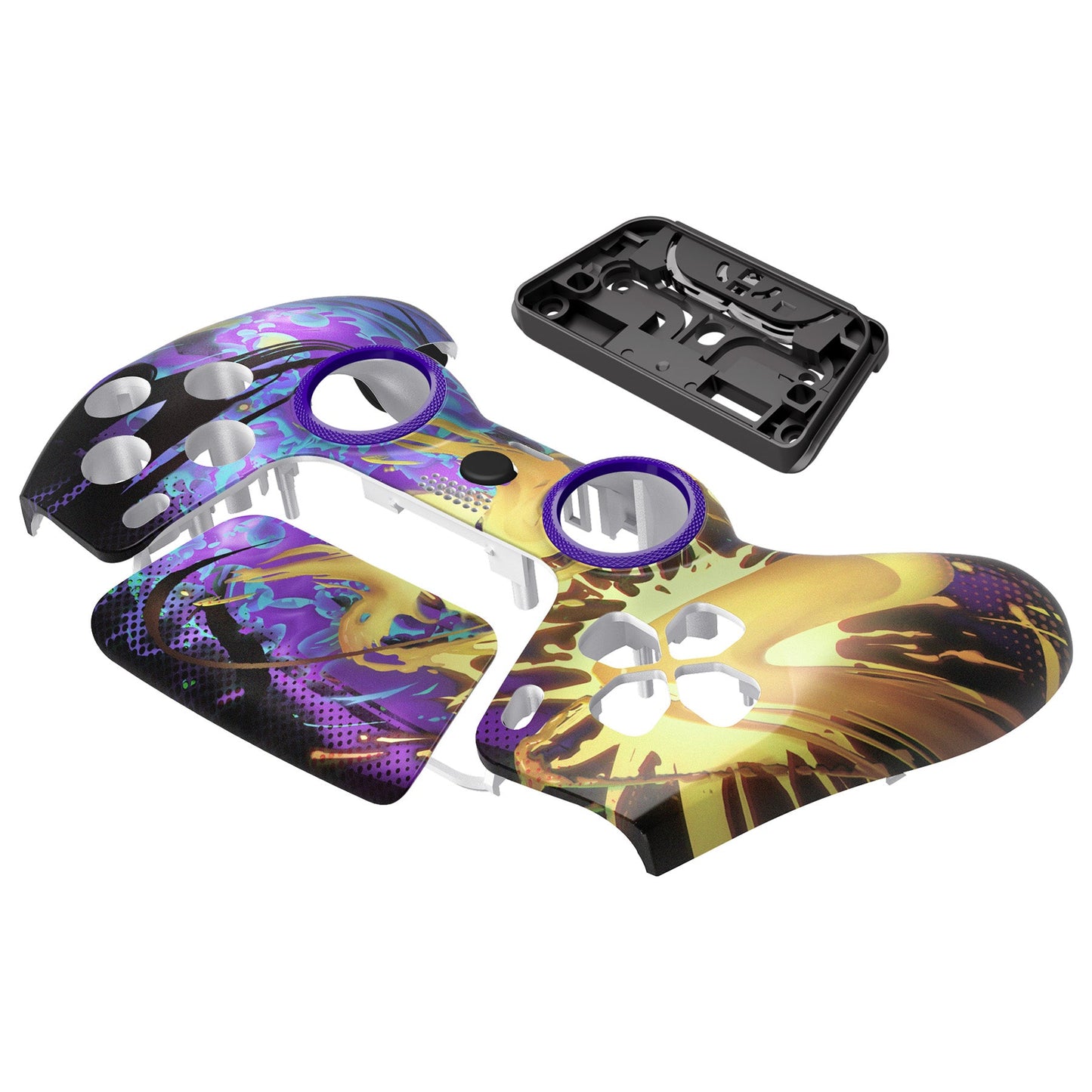 eXtremeRate PS5コントローラーBDM-010/020/030/040/050対応LUNA再設計交換対応用フロントシェル&タッチパッド【グラフィティ】