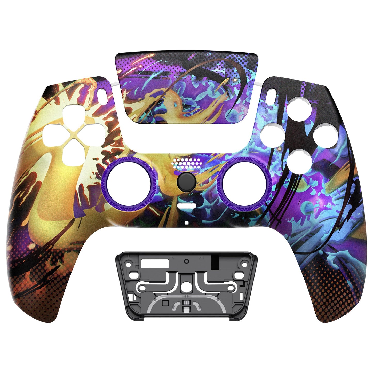 eXtremeRate PS5コントローラーBDM-010/020/030/040/050対応LUNA再設計交換対応用フロントシェル&タッチパッド【グラフィティ】