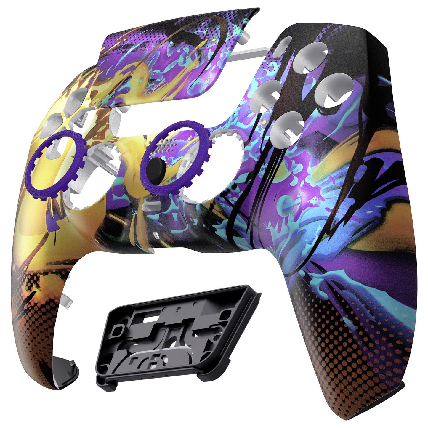 eXtremeRate PS5コントローラーBDM-010/020/030/040/050対応LUNA再設計交換対応用フロントシェル&タッチパッド【グラフィティ】