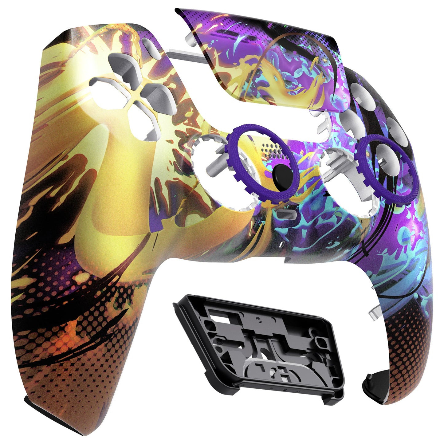 eXtremeRate PS5コントローラーBDM-010/020/030/040/050対応LUNA再設計交換対応用フロントシェル&タッチパッド【グラフィティ】